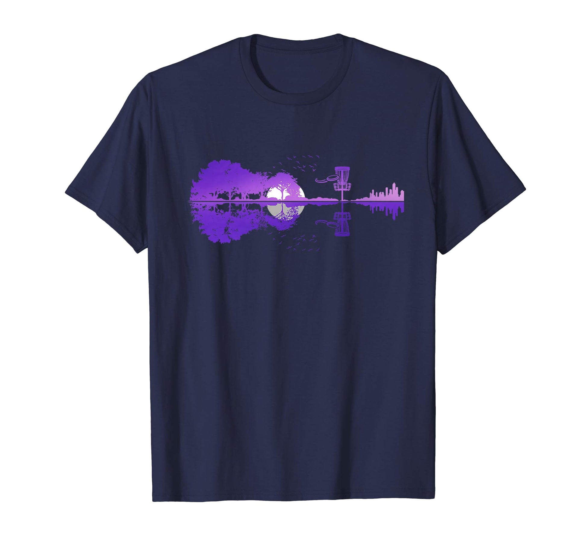 Disc Golf Guitar Lake Shadow Love Guitar T-Shirt - Unique Graphic Unisex - T-Shirt, Sweatshirt, Hoodie