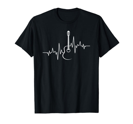 Acoustic Guitar Heartbeat Music T-Shirt - Trendy Graphic for Adults - T-Shirt, Sweatshirt, Hoodie
