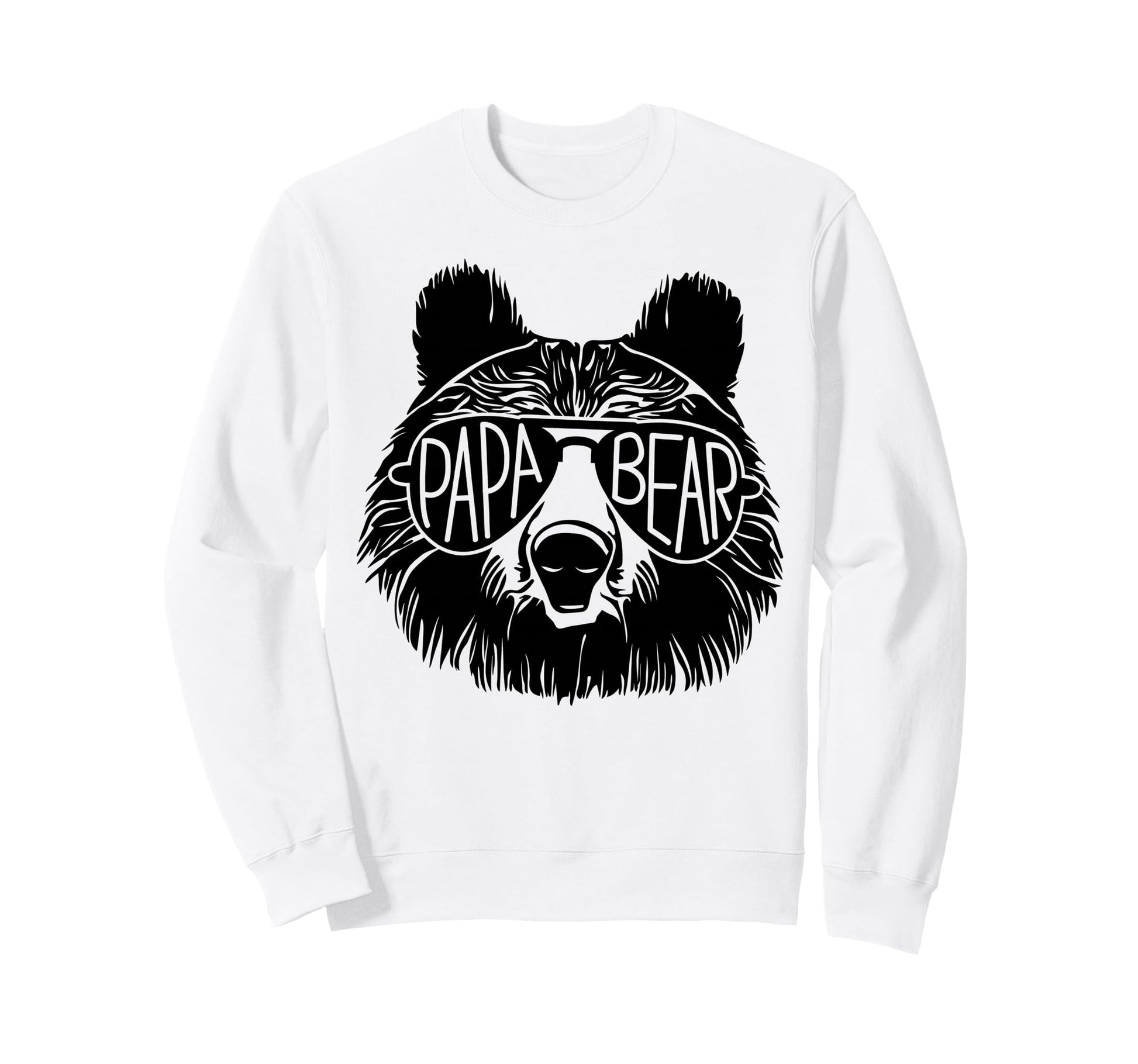 Papa Bear Face Sunglasses Dad Sweatshirt - Fun Novelty Design Unisex - T-Shirt, Sweatshirt, Hoodie