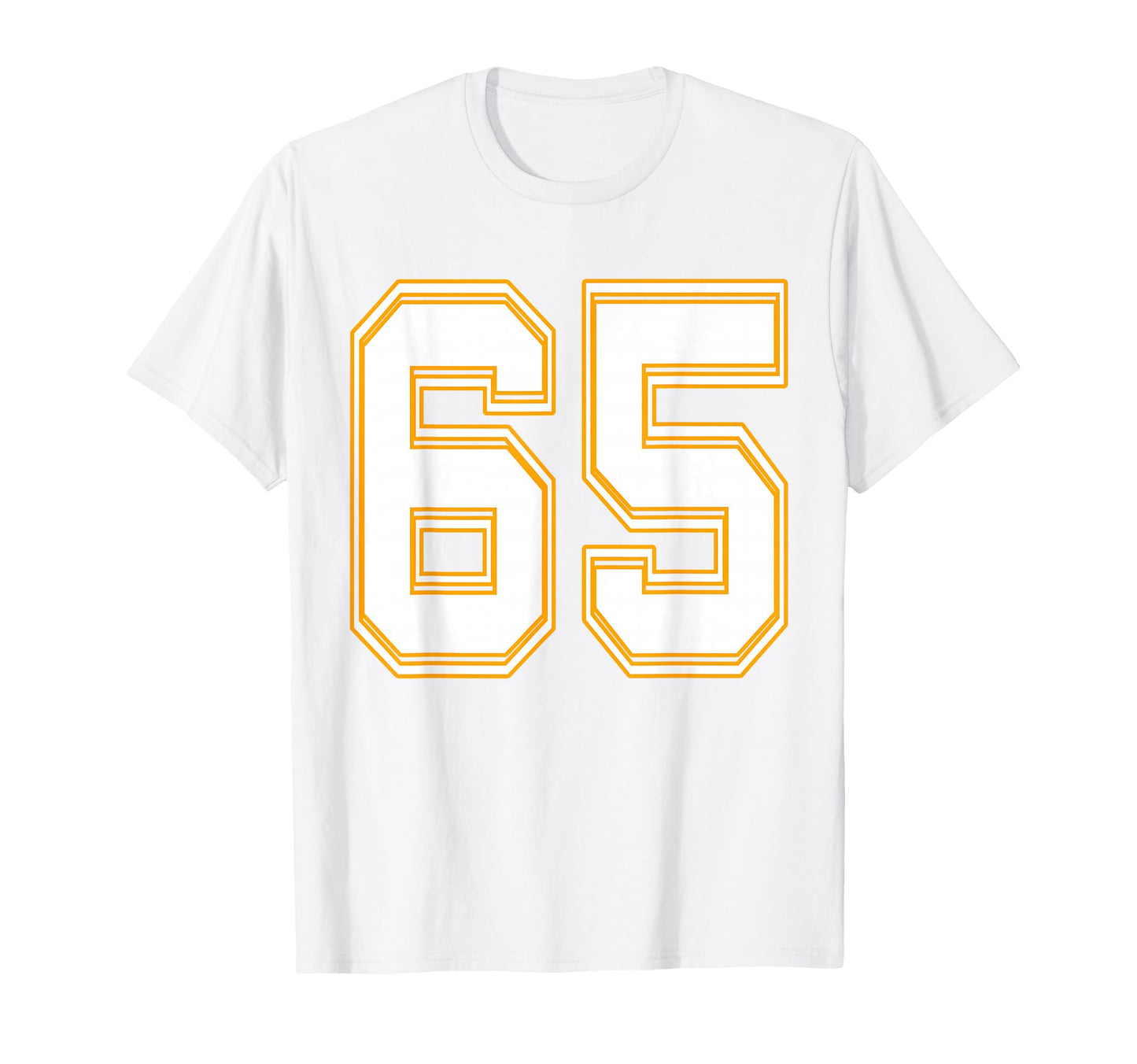 Number 65 Red Yellow White T-Shirt - Casual Everyday Wear for Adults - T-Shirt, Sweatshirt, Hoodie