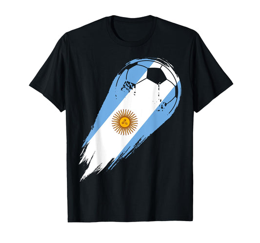 Argentinian Flag Sports Soccer Ball Hoodie - Aesthetic Graphic Unisex - T-Shirt, Sweatshirt, Hoodie
