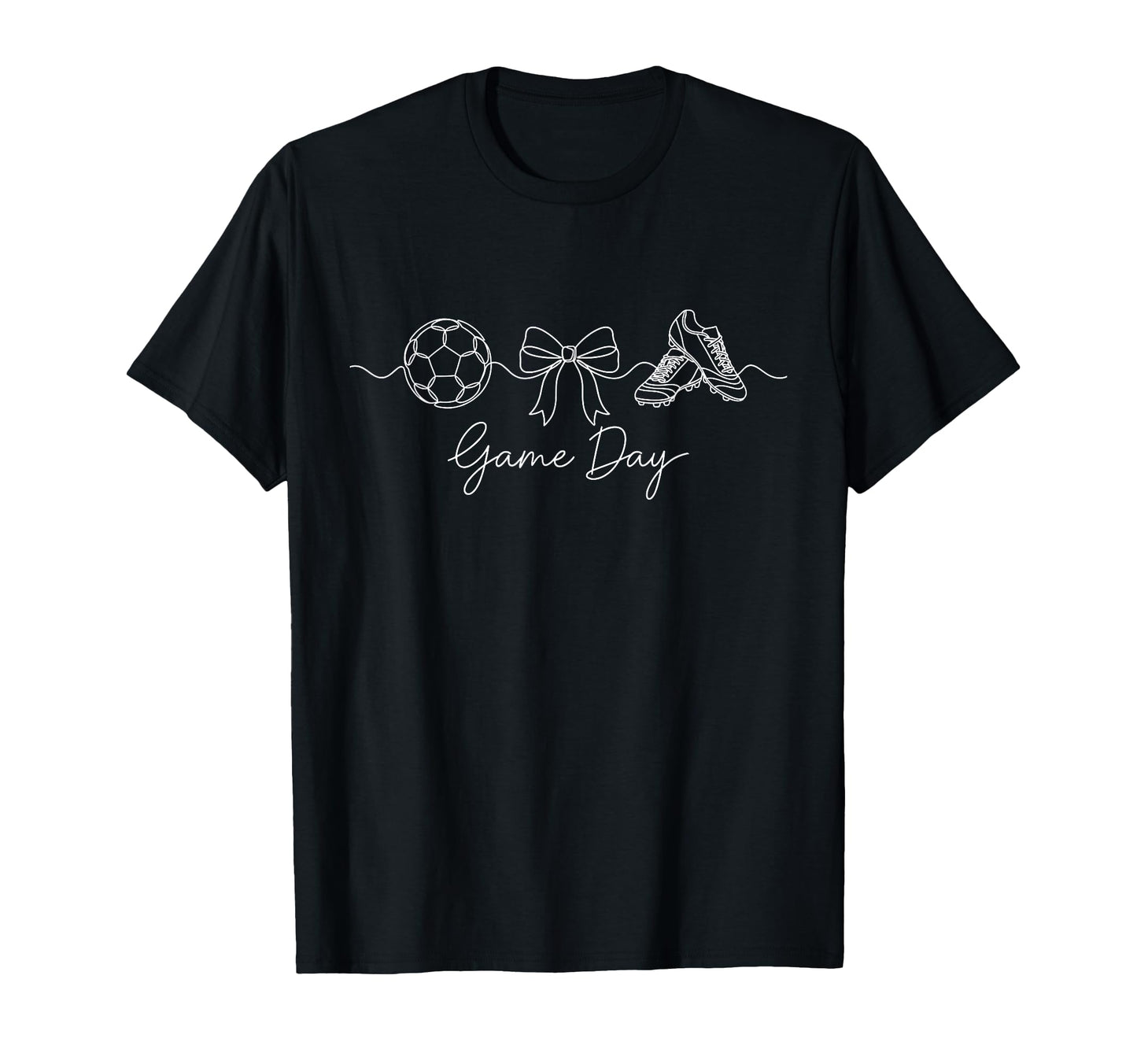 Game Day Soccer Mom Ball Bow Cleats T-Shirt - Custom Art Print Unisex - T-Shirt, Sweatshirt, Hoodie