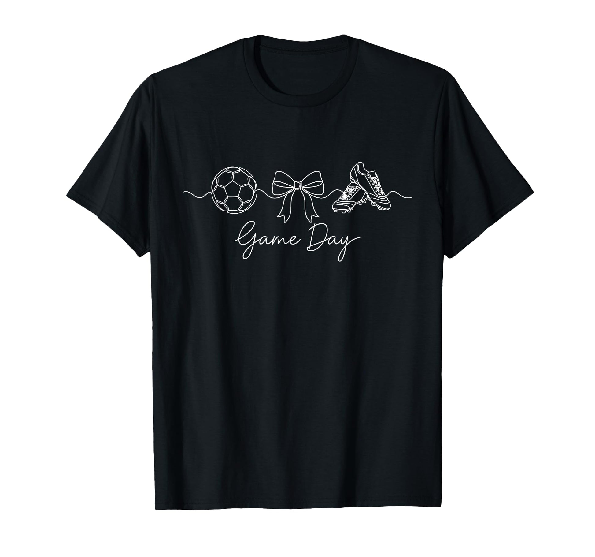 Game Day Soccer Mom Ball Bow Cleats T-Shirt - Custom Art Print Unisex - T-Shirt, Sweatshirt, Hoodie