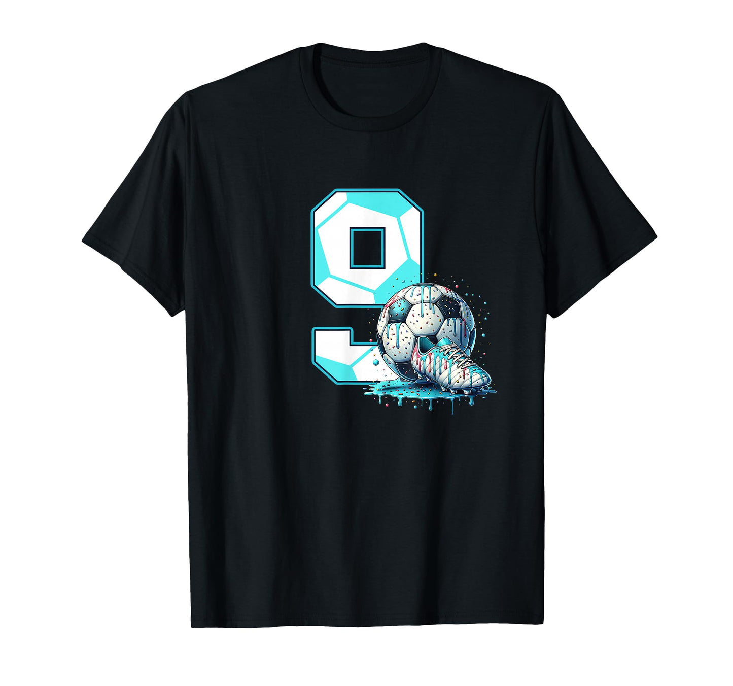 Soccer 9Th Birthday 9 Year Old Ice Cream T-Shirt - Trendy Graphic Unisex - T-Shirt, Sweatshirt, Hoodie