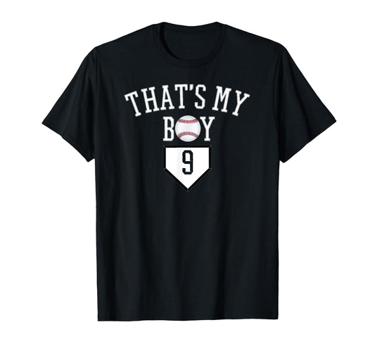 9 Thats My Baseball Number Jersey Dad T-Shirt - Trendy Graphic for Adults - T-Shirt, Sweatshirt, Hoodie