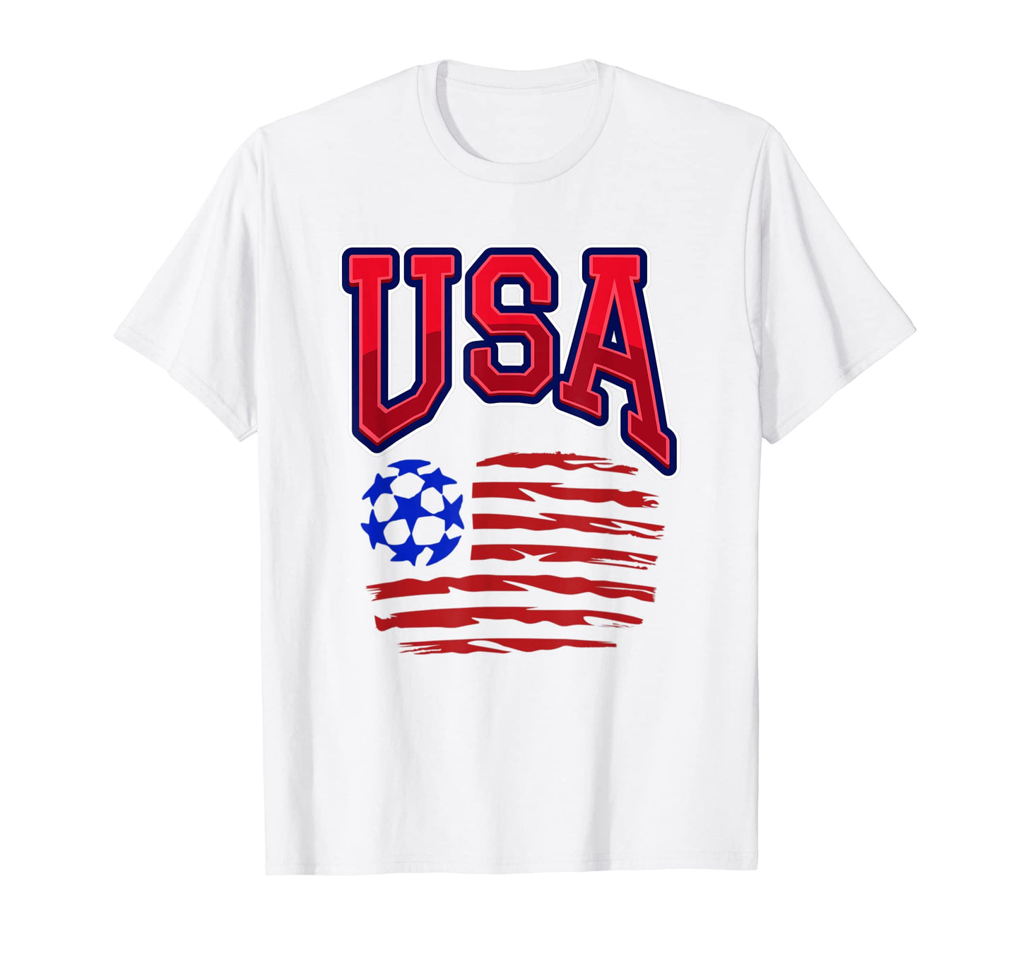 Grunge Aesthetic Usa Flag Soccer Fans T-Shirt - Custom Art Print Men Women - T-Shirt, Sweatshirt, Hoodie
