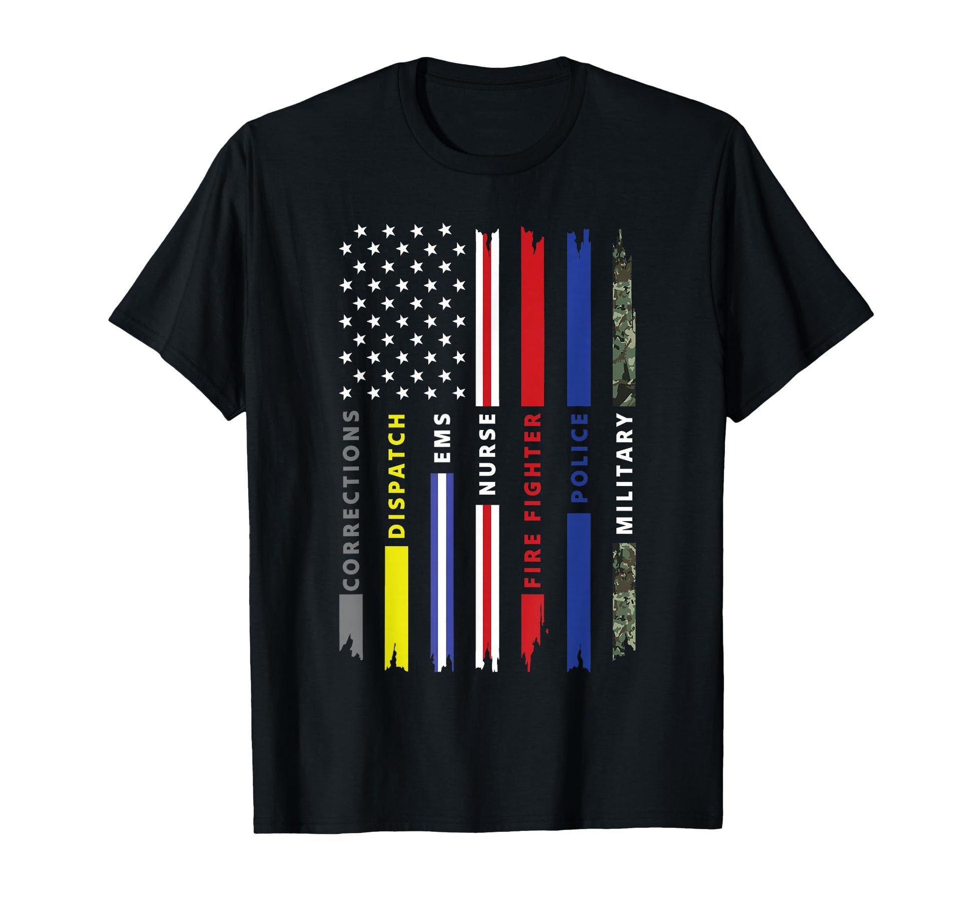 First Responder Hero Flag Nurse Ems T-Shirt - Fun Novelty Design Unisex - T-Shirt, Sweatshirt, Hoodie