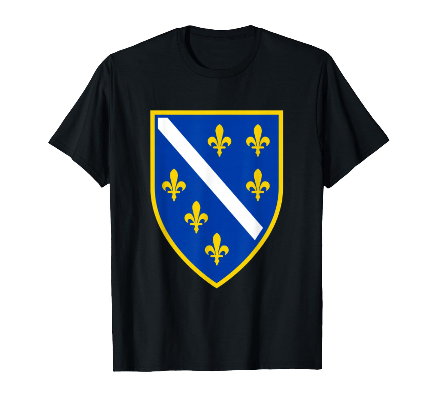 Bosnias Former Emblem Bosnian Coat T-Shirt - Custom Art Print for Adults - T-Shirt, Sweatshirt, Hoodie