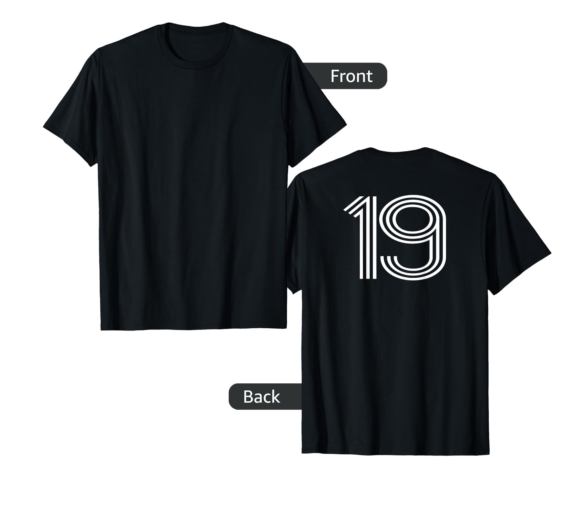 Number 19 Baseball Football Soccer T-Shirt - Minimalist Print Men Women - T-Shirt, Sweatshirt, Hoodie