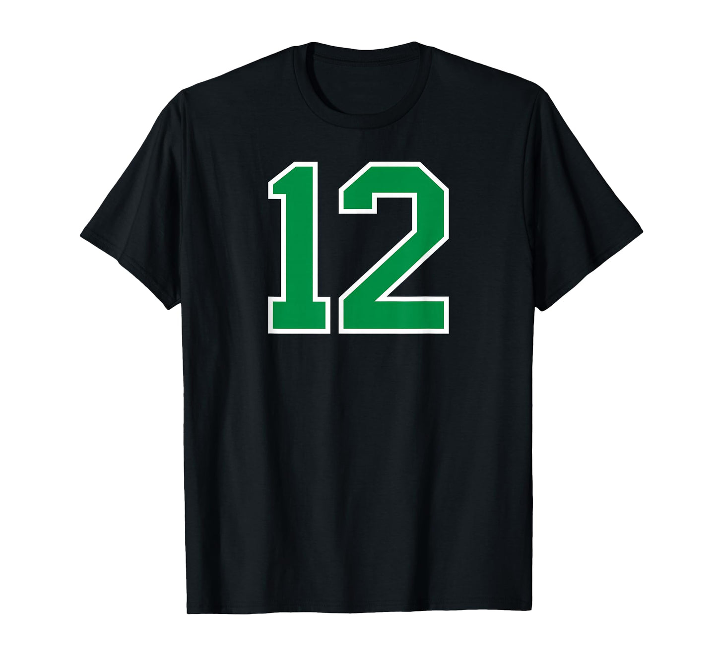 Number 12 Sport Green Varsity Number T-Shirt - Unique Graphic Unisex - T-Shirt, Sweatshirt, Hoodie