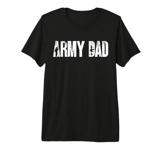 Army Dad Military Typography Tri T-Shirt - Minimalist Print for Adults - T-Shirt, Sweatshirt, Hoodie