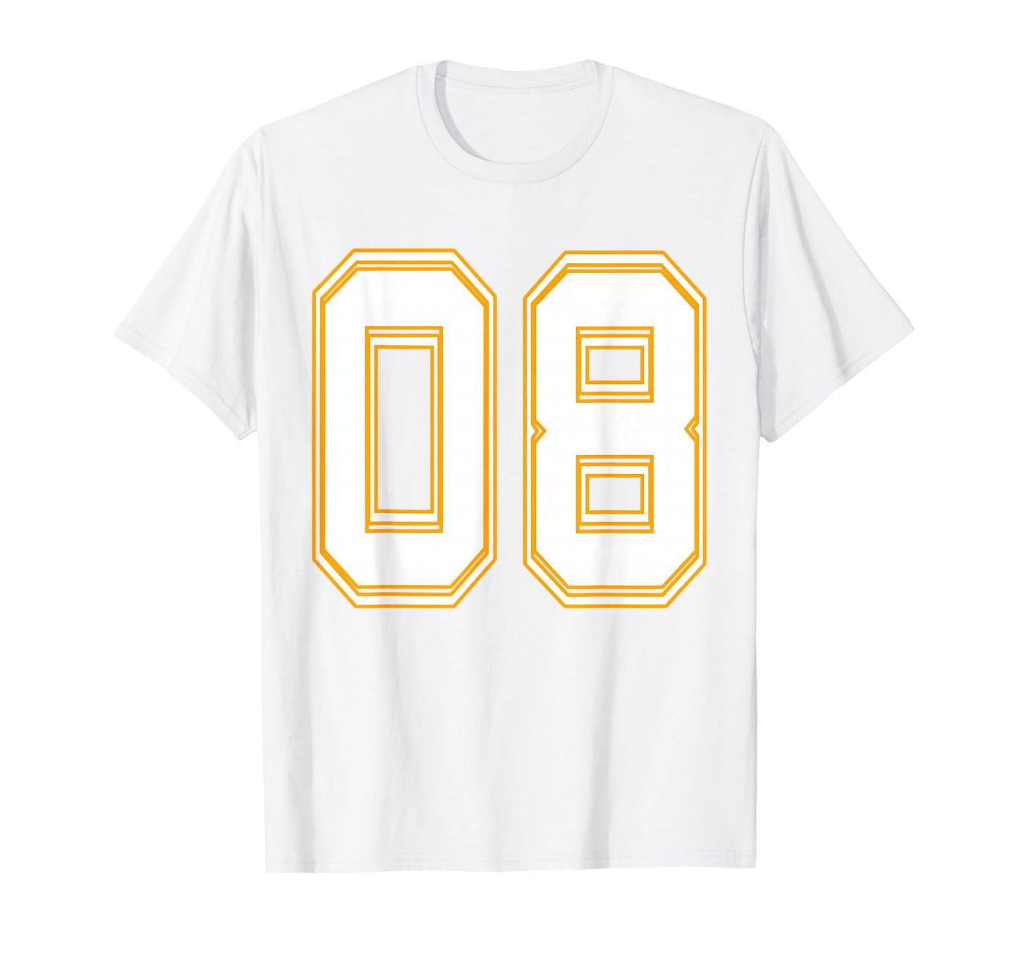 Number 08 Red Yellow White Football T-Shirt - Minimalist Print for Adults - T-Shirt, Sweatshirt, Hoodie