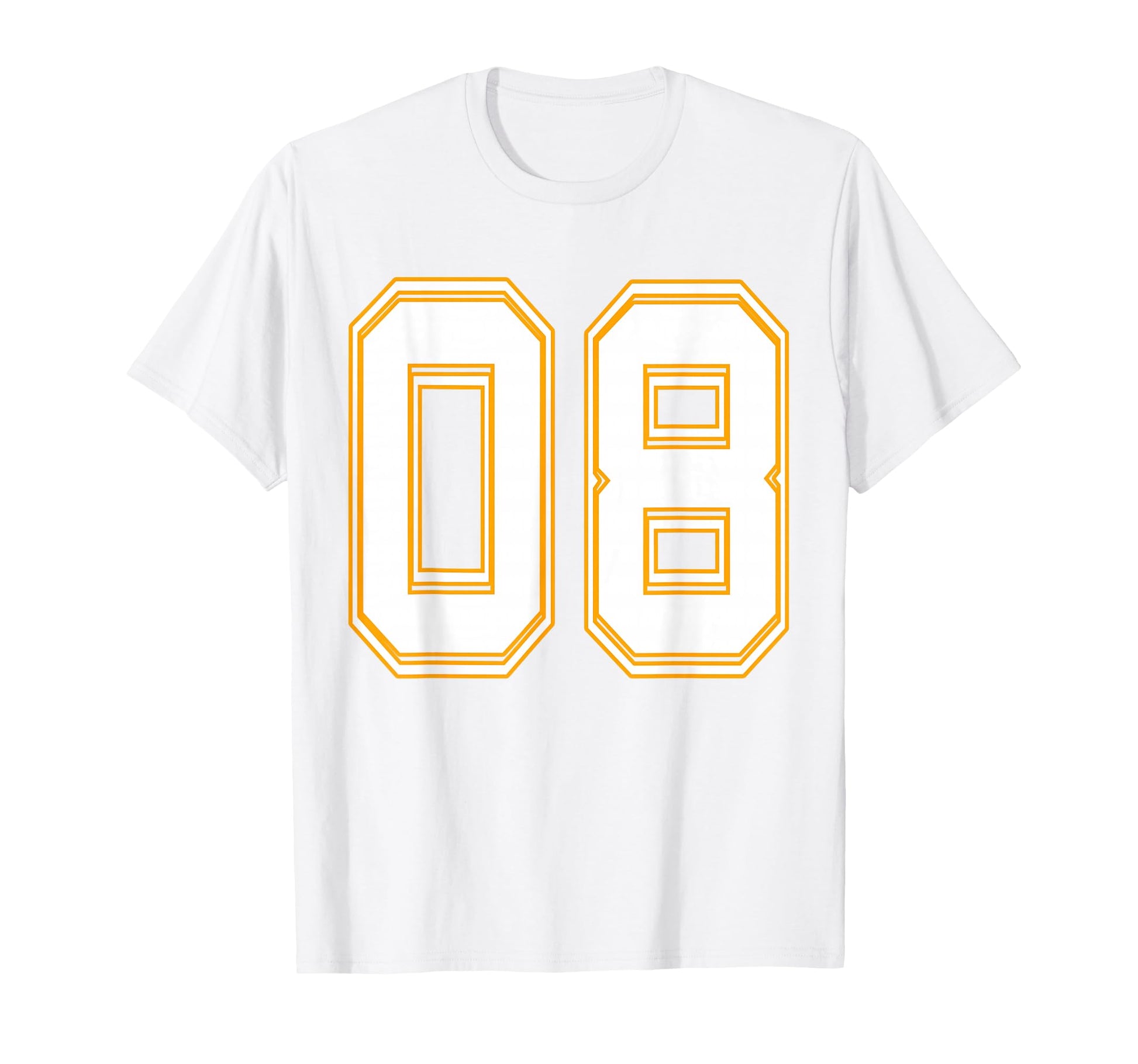 Number 08 Red Yellow White Football T-Shirt - Minimalist Print for Adults - T-Shirt, Sweatshirt, Hoodie