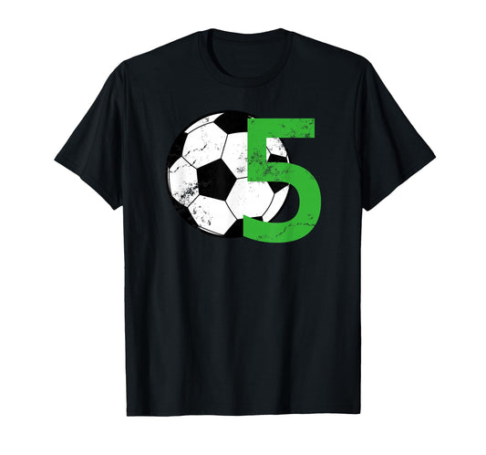 5Th Birthday Soccer 5 Years Old T-Shirt - Minimalist Print for Adults - T-Shirt, Sweatshirt, Hoodie
