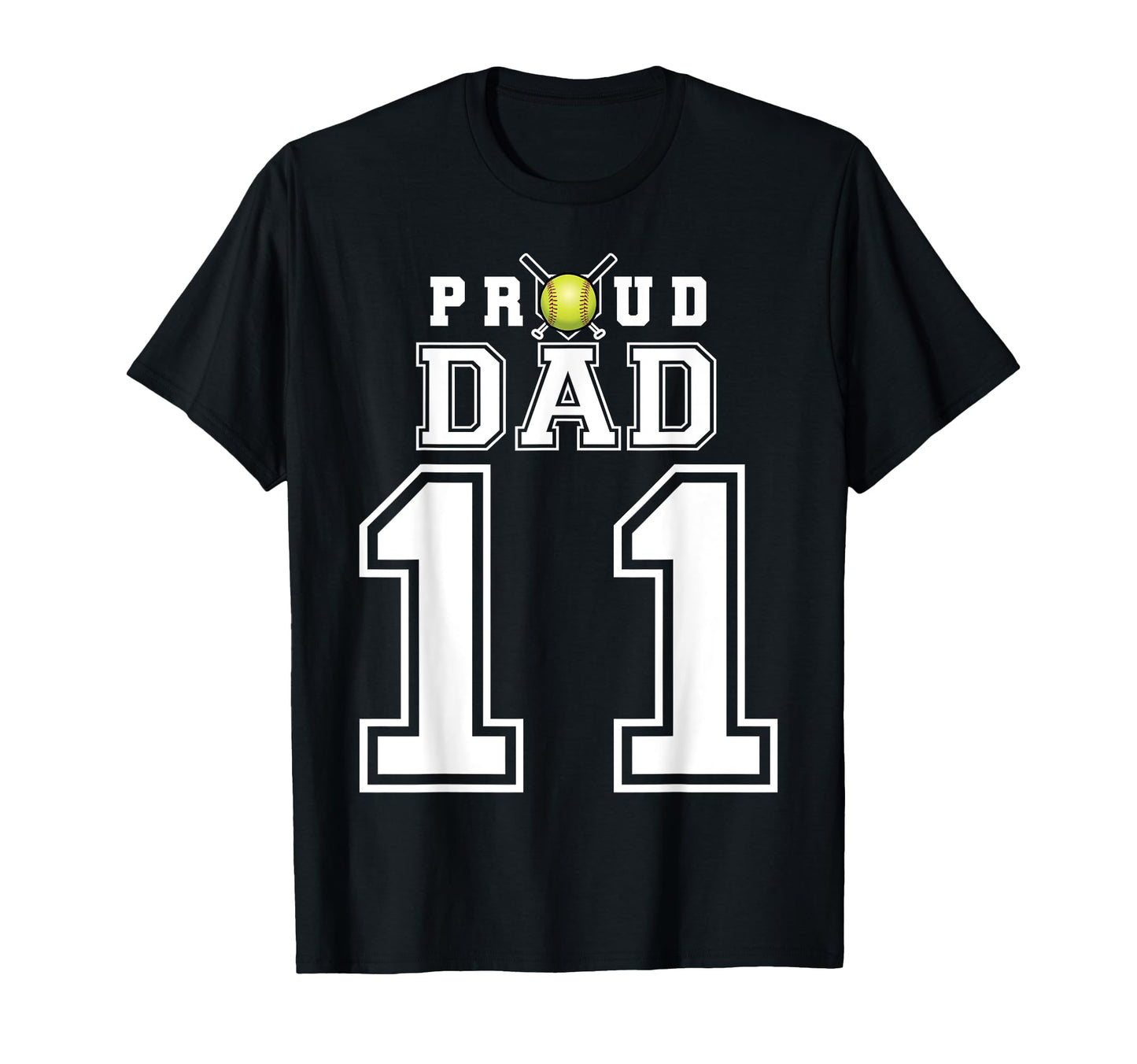 Custom Proud Dad Softball Player Number T-Shirt - Novelty Apparel Unisex - T-Shirt, Sweatshirt, Hoodie