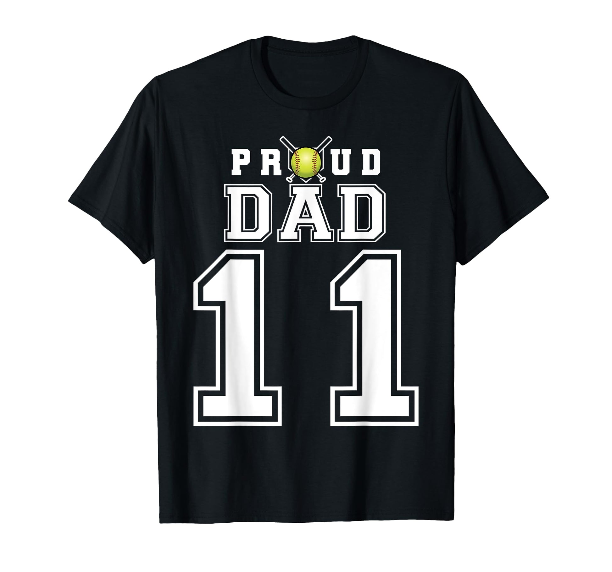 Custom Proud Dad Softball Player Number T-Shirt - Novelty Apparel Unisex - T-Shirt, Sweatshirt, Hoodie