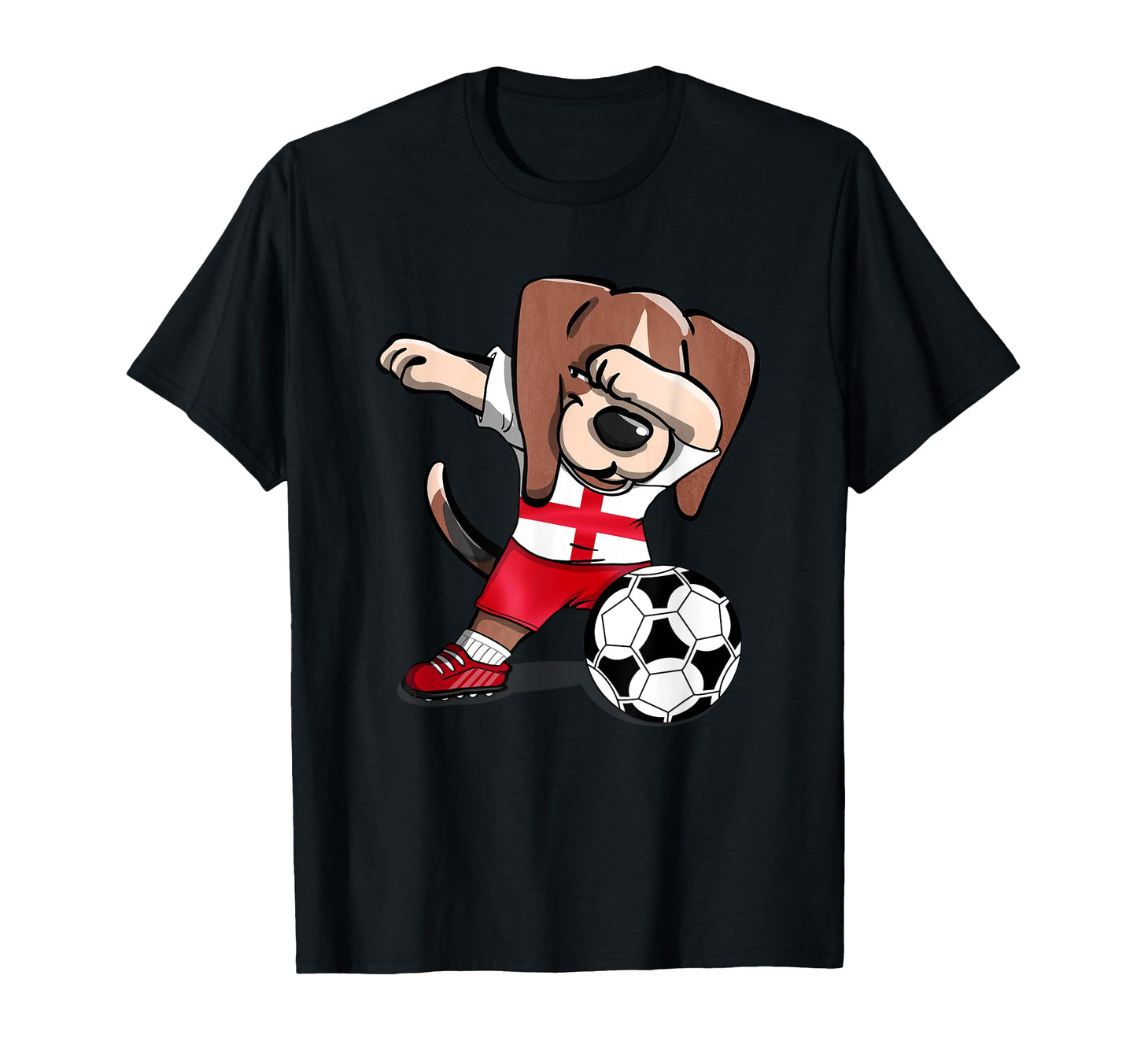 Dabbing Beagle Dog England Football T-Shirt - Novelty Apparel Unisex - T-Shirt, Sweatshirt, Hoodie