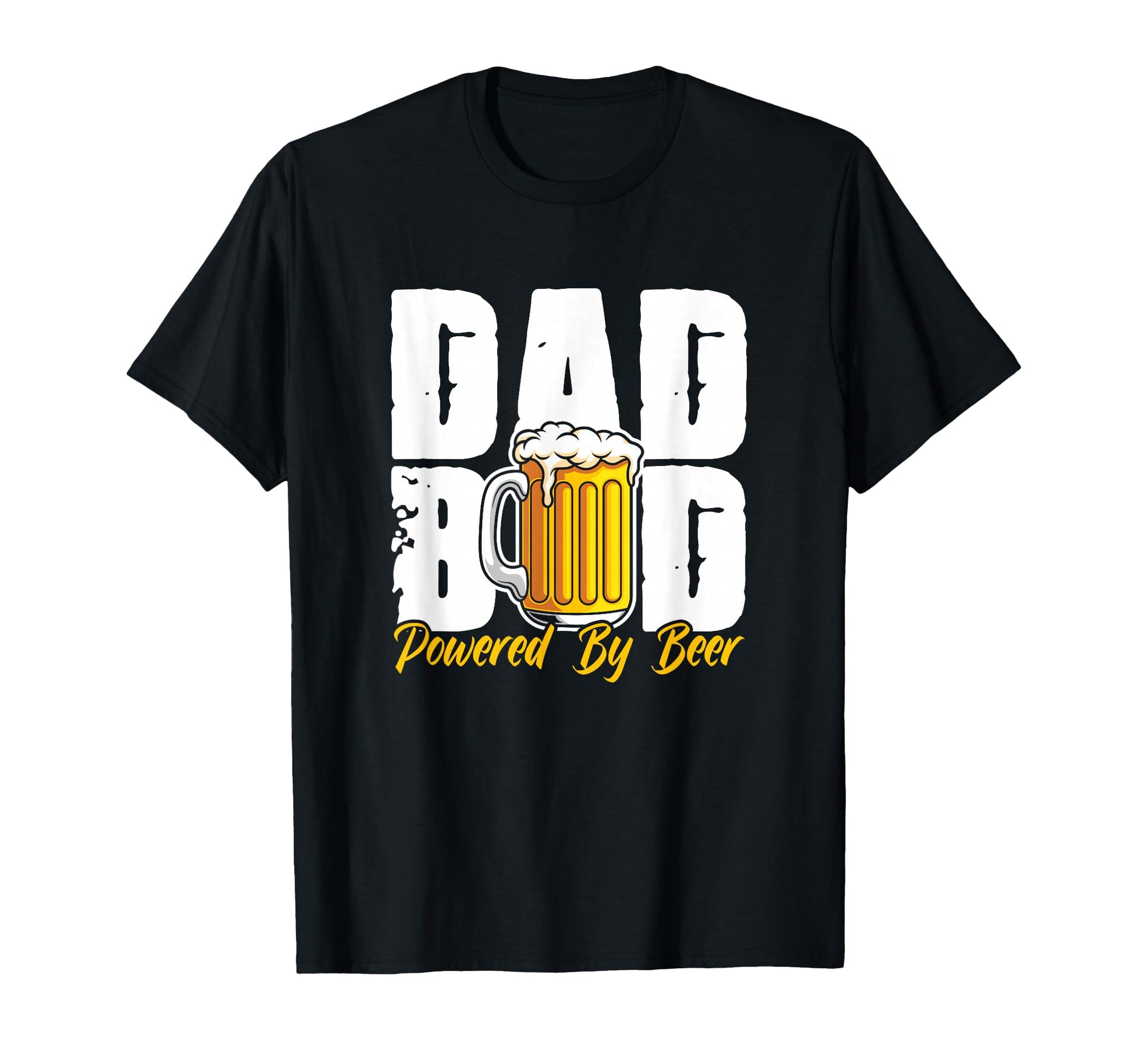 Dad Bod Powered Beer Drinker Father Dad T-Shirt - Custom Art Print Unisex - T-Shirt, Sweatshirt, Hoodie