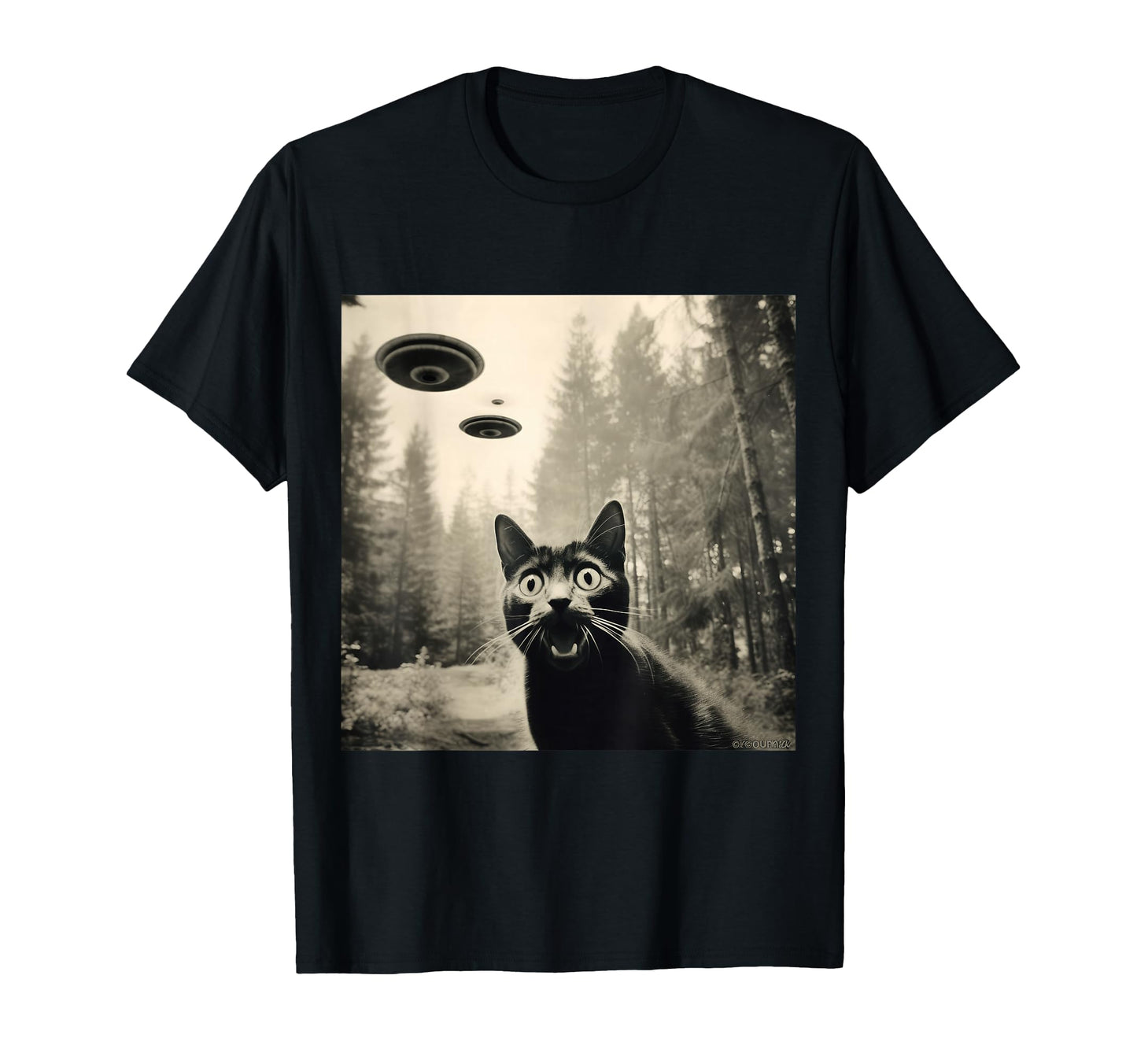 Cat Meme Alien Invasion Kitty Flying T-Shirt - Streetwear Style Men Women - T-Shirt, Sweatshirt, Hoodie