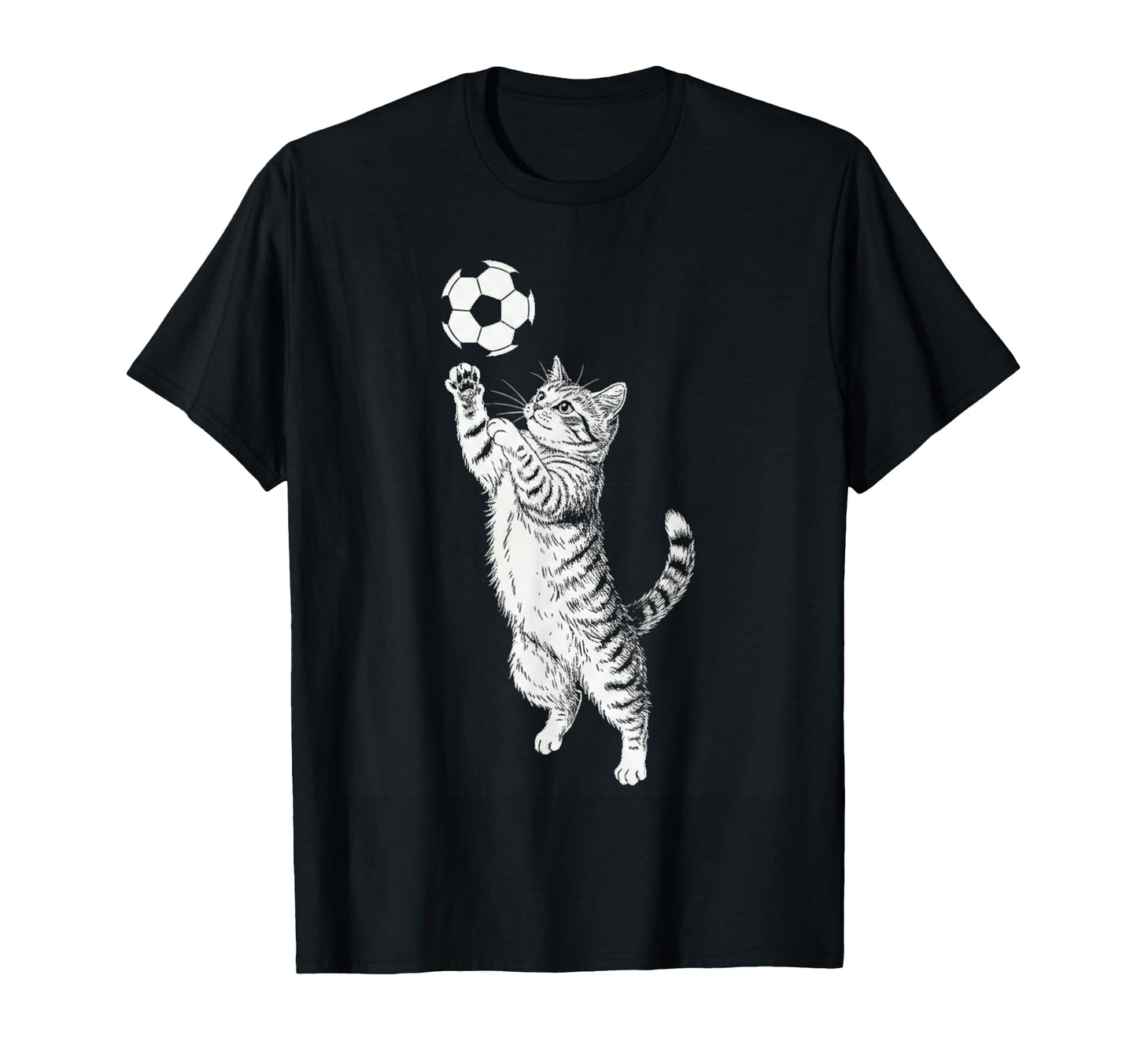Black And White Tabby Cat Kitten Playing T-Shirt - Unique Graphic Unisex - T-Shirt, Sweatshirt, Hoodie