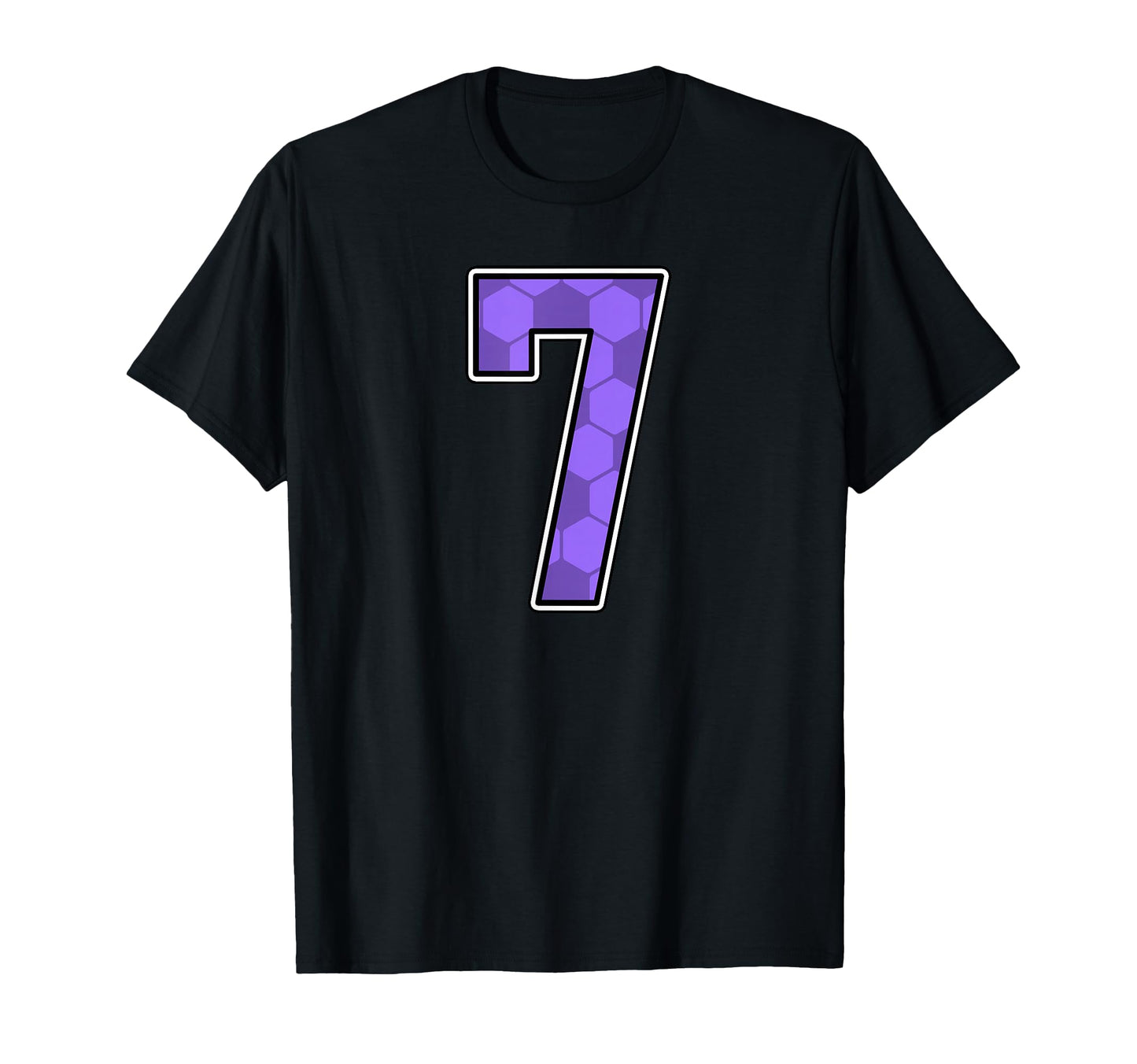 Purple Soccer Pattern Number 7 Jersey T-Shirt - Graphic Print Unisex - T-Shirt, Sweatshirt, Hoodie