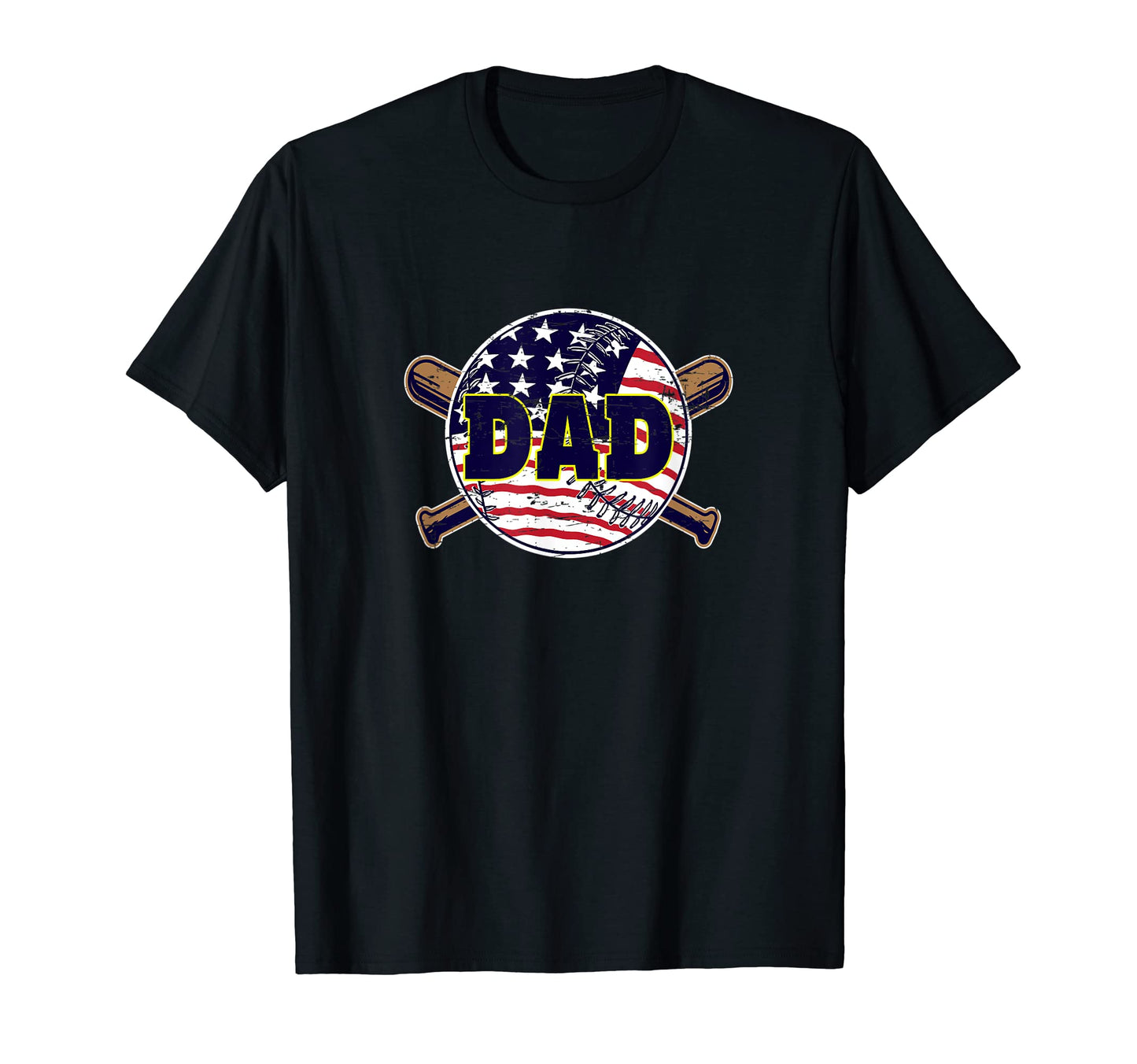 Baseball Dad Patriotic Us Flag T-Shirt - Novelty Apparel Men Women - T-Shirt, Sweatshirt, Hoodie