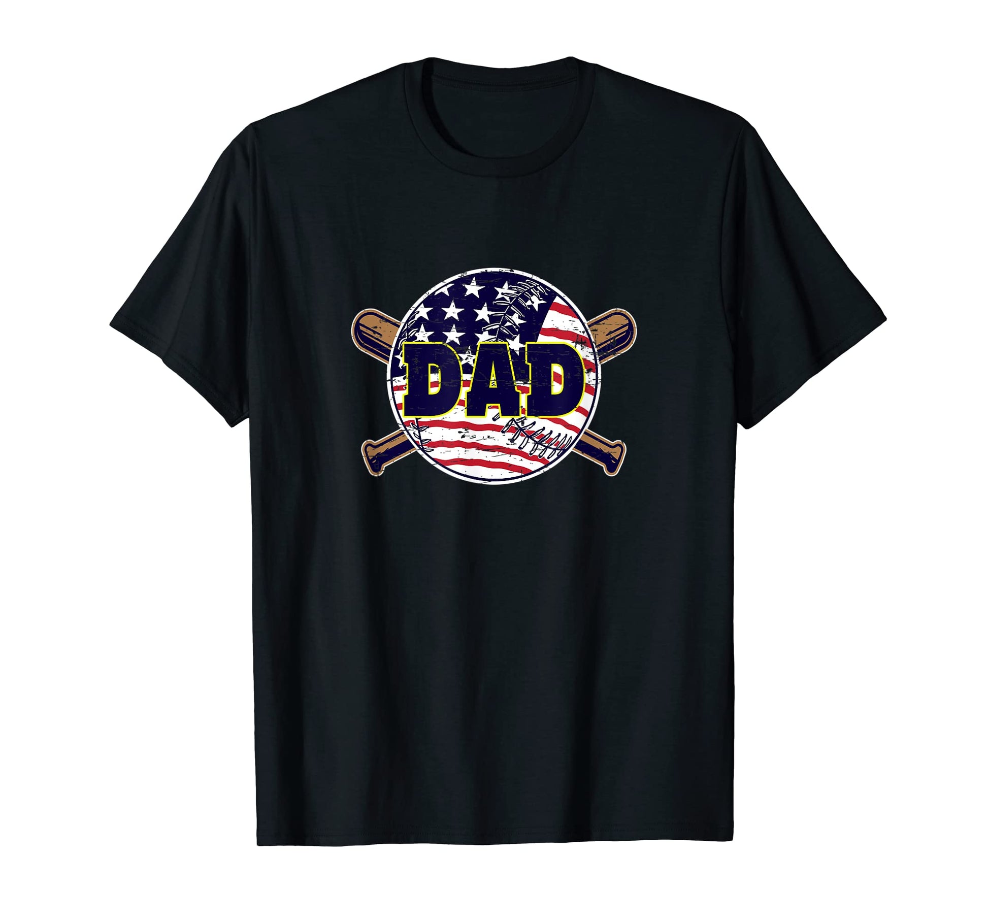 Baseball Dad Patriotic Us Flag T-Shirt - Novelty Apparel Men Women - T-Shirt, Sweatshirt, Hoodie