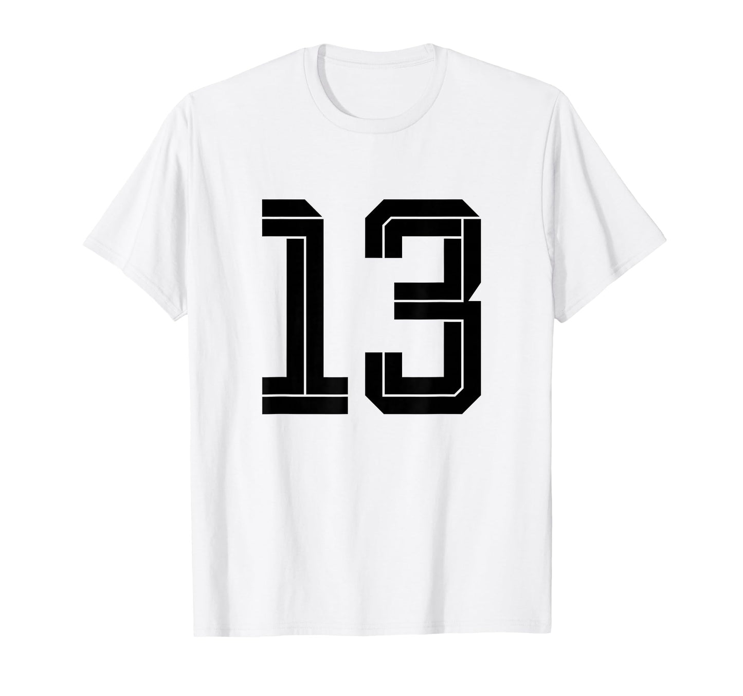 13 White Number 13 Sports Fan Soccer T-Shirt - Aesthetic Graphic Men Women - T-Shirt, Sweatshirt, Hoodie