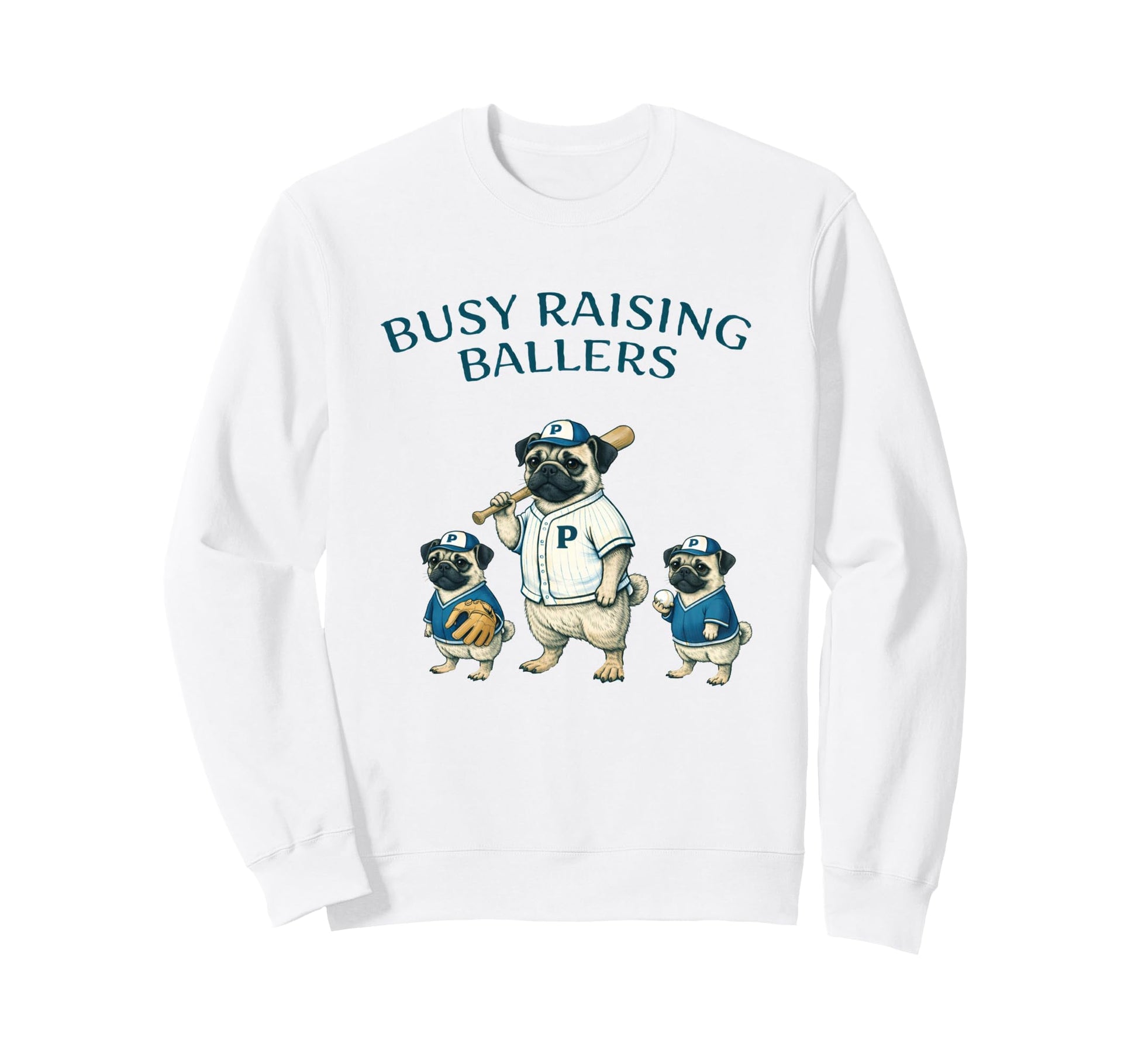 Busy Raising Baller Baseball Sweatshirt - Aesthetic Graphic for Adults - T-Shirt, Sweatshirt, Hoodie