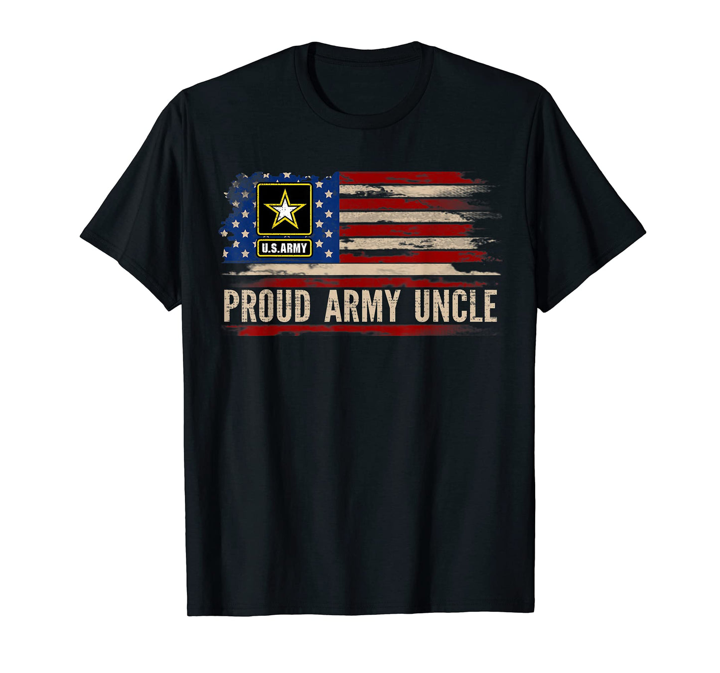 Proud Army Uncle American Flag T-Shirt - Casual Everyday Wear Unisex - T-Shirt, Sweatshirt, Hoodie