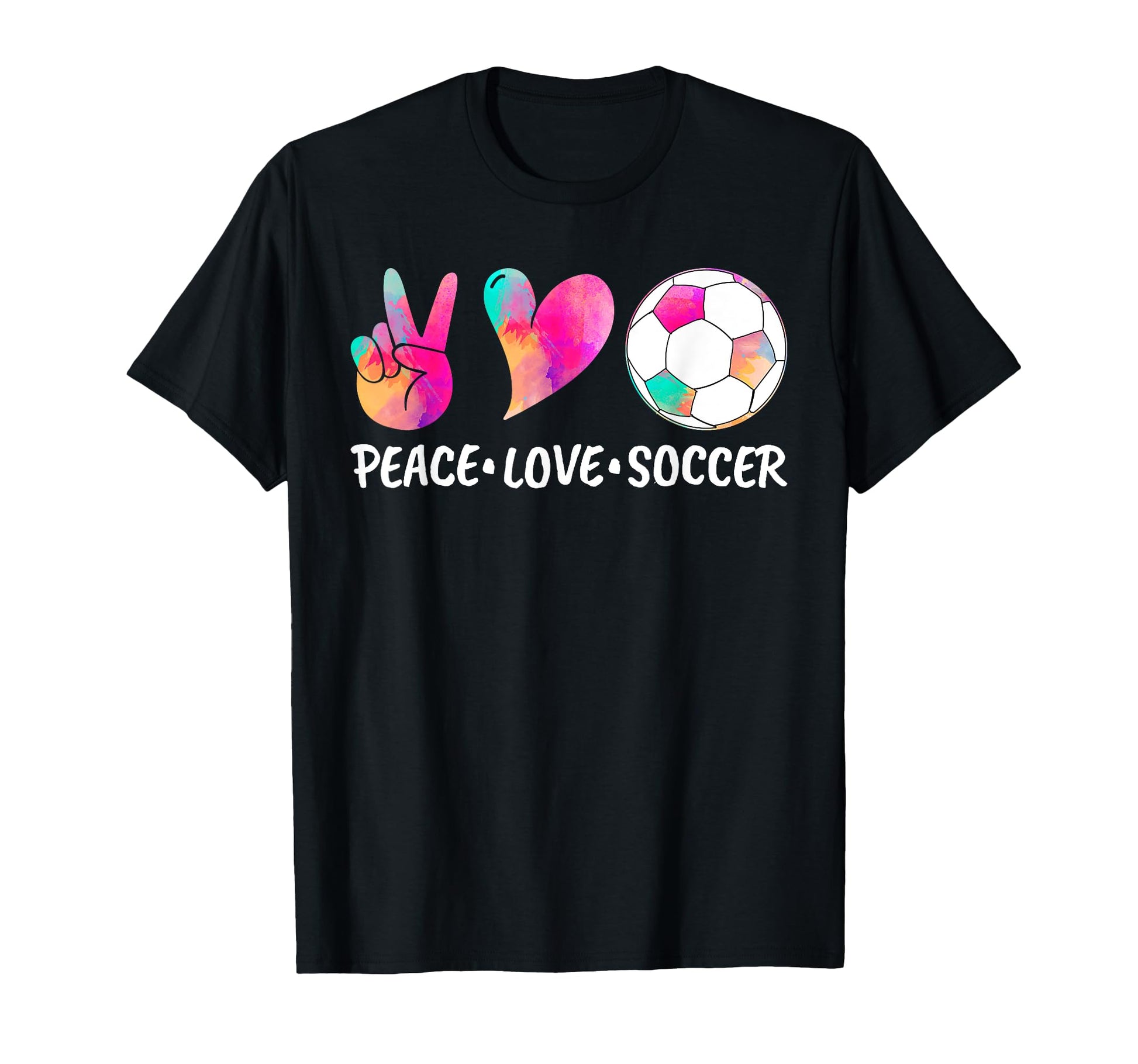 Soccer Tees Tie Dye Peace Love Soccer T-Shirt - Unique Graphic Men Women - T-Shirt, Sweatshirt, Hoodie