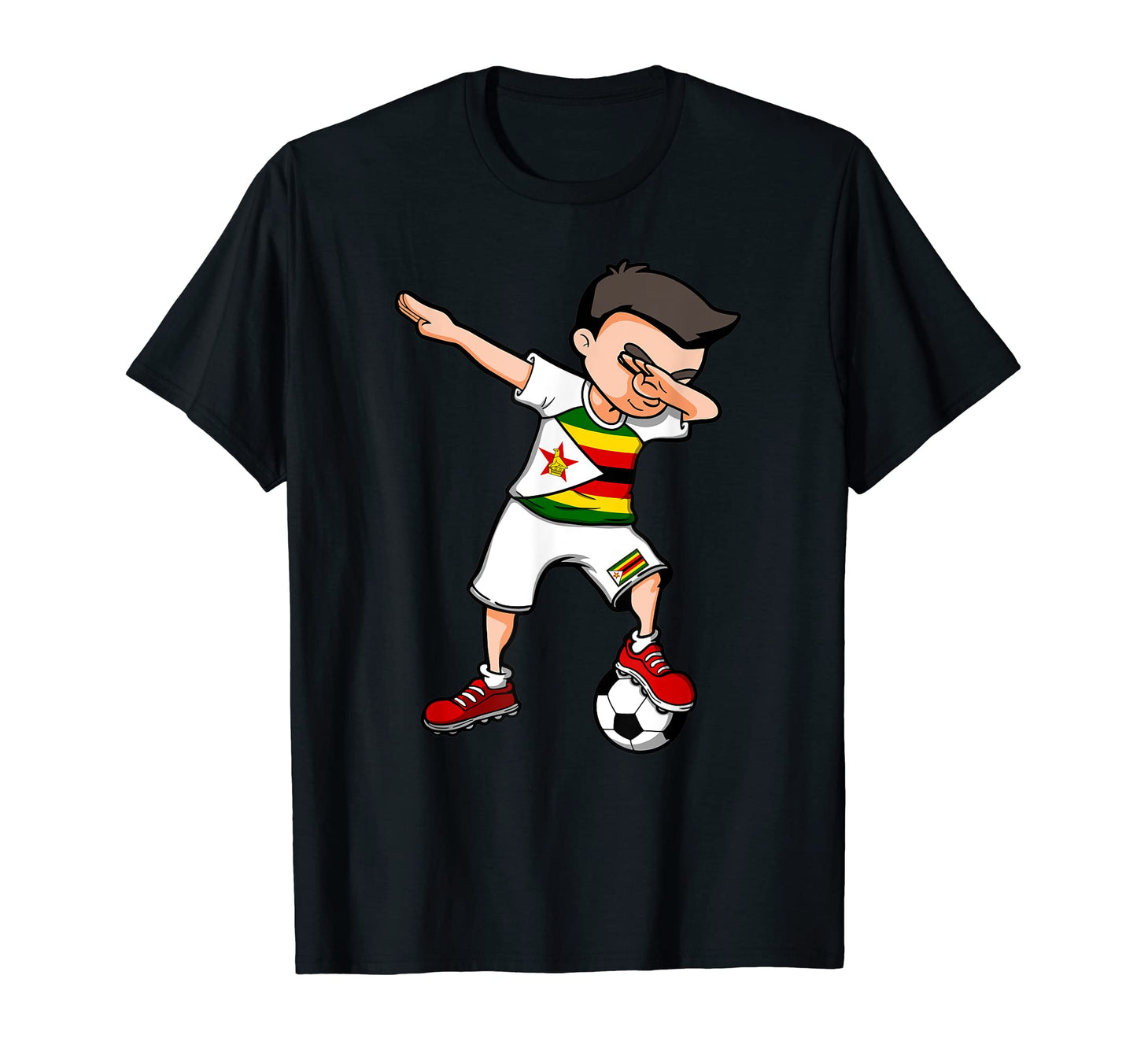 Dabbing Soccer Zimbabwe Jersey Zimbabwean T-Shirt - Trendy Graphic Unisex - T-Shirt, Sweatshirt, Hoodie