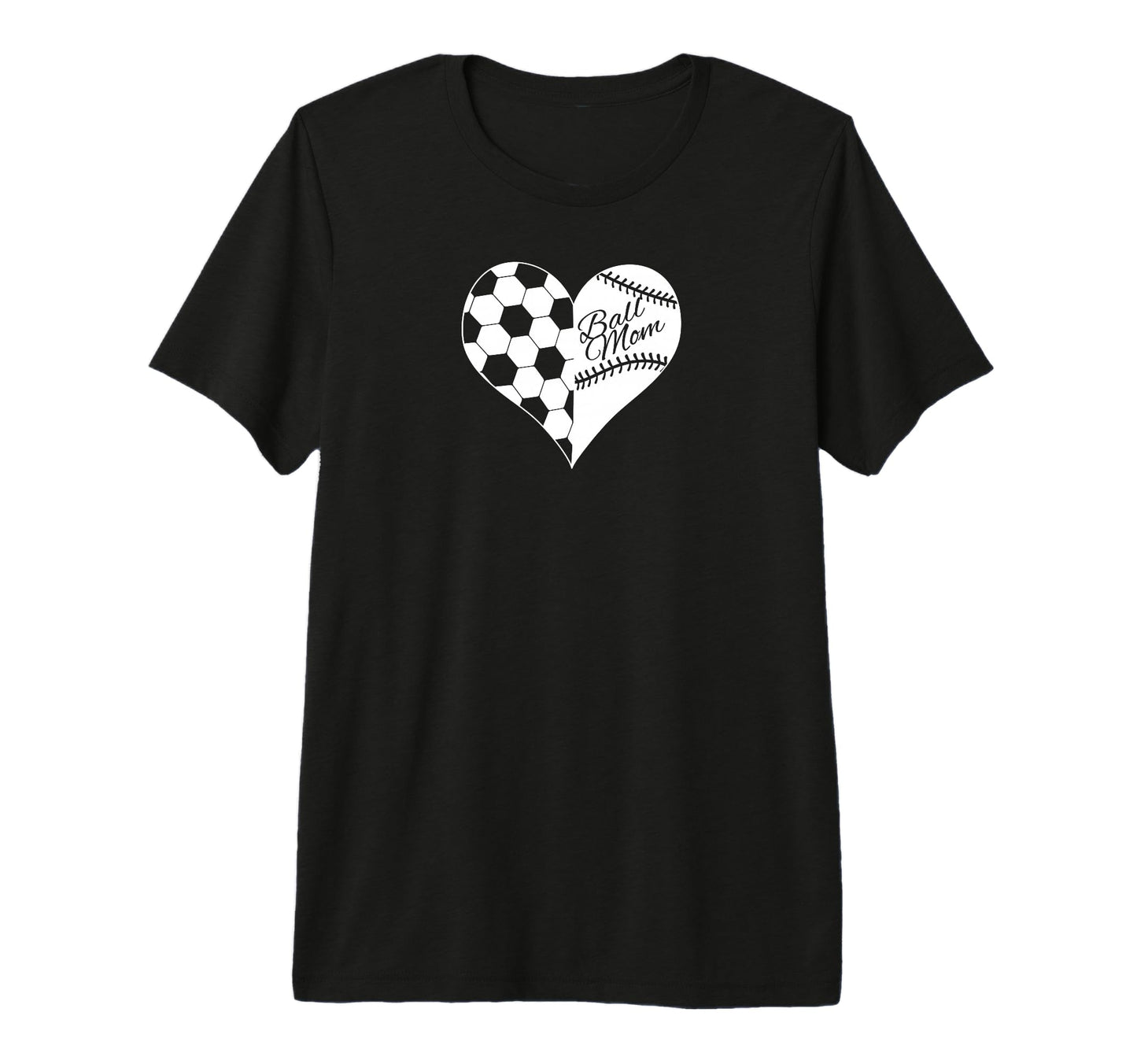 Baseball Laces Soccer Ball Pattern Heart T-Shirt - Unique Graphic Unisex - T-Shirt, Sweatshirt, Hoodie
