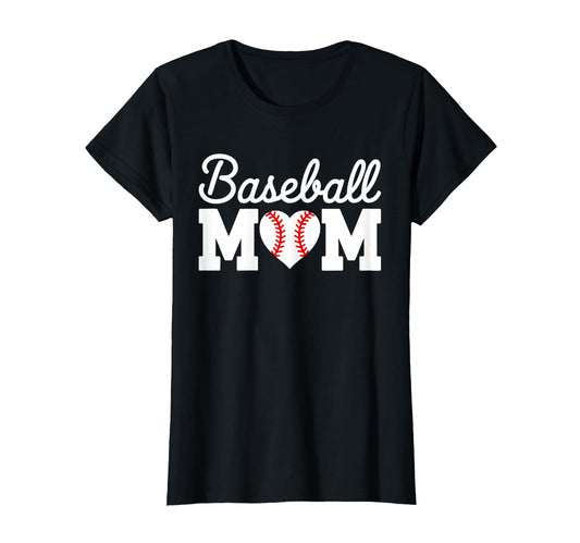 Baseball Mom Baseball Heart Mothers Day T-Shirt - Streetwear Style Unisex - T-Shirt, Sweatshirt, Hoodie