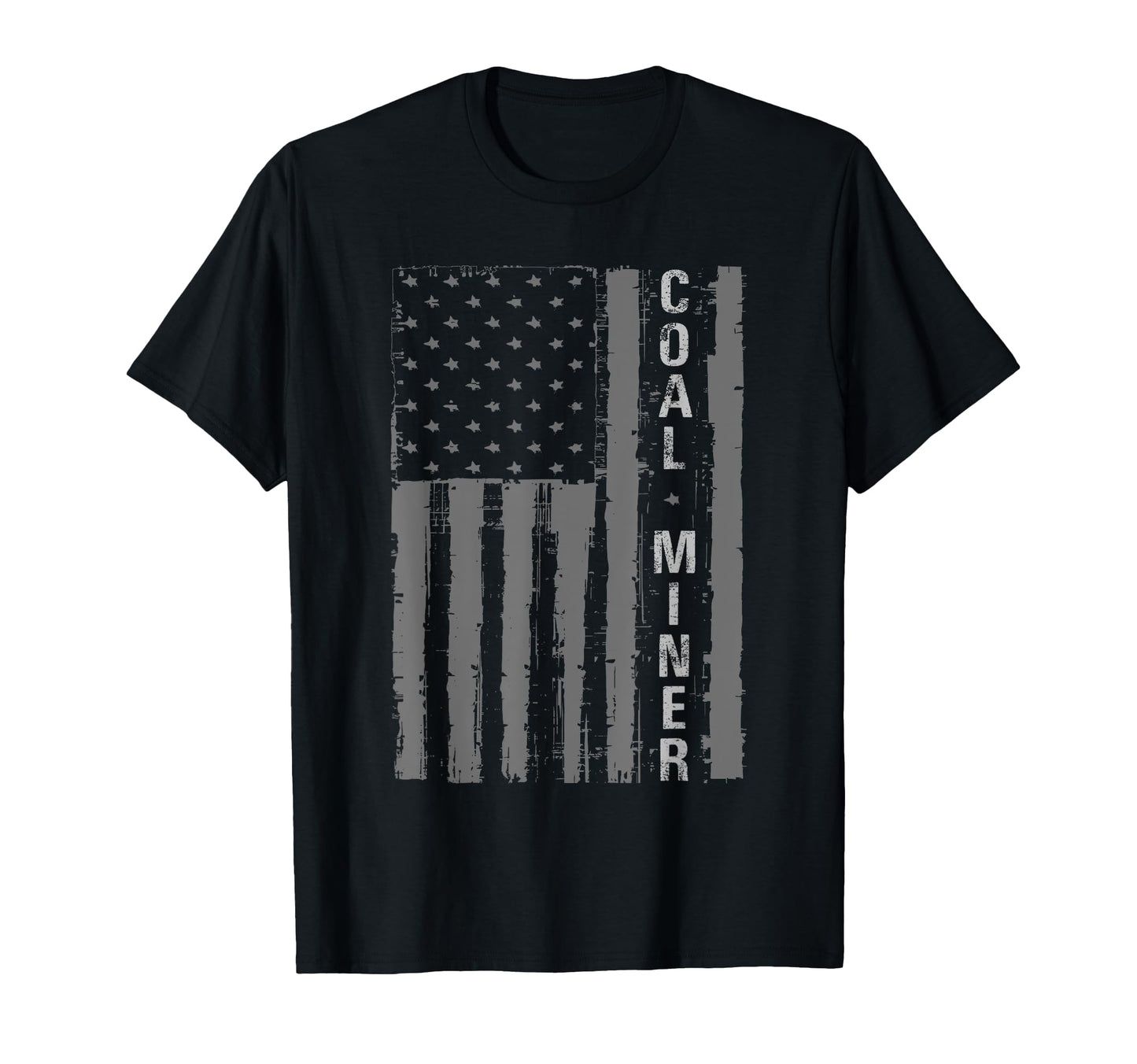 Distressed American Flag Coal Miner T-Shirt - Graphic Print Men Women - T-Shirt, Sweatshirt, Hoodie