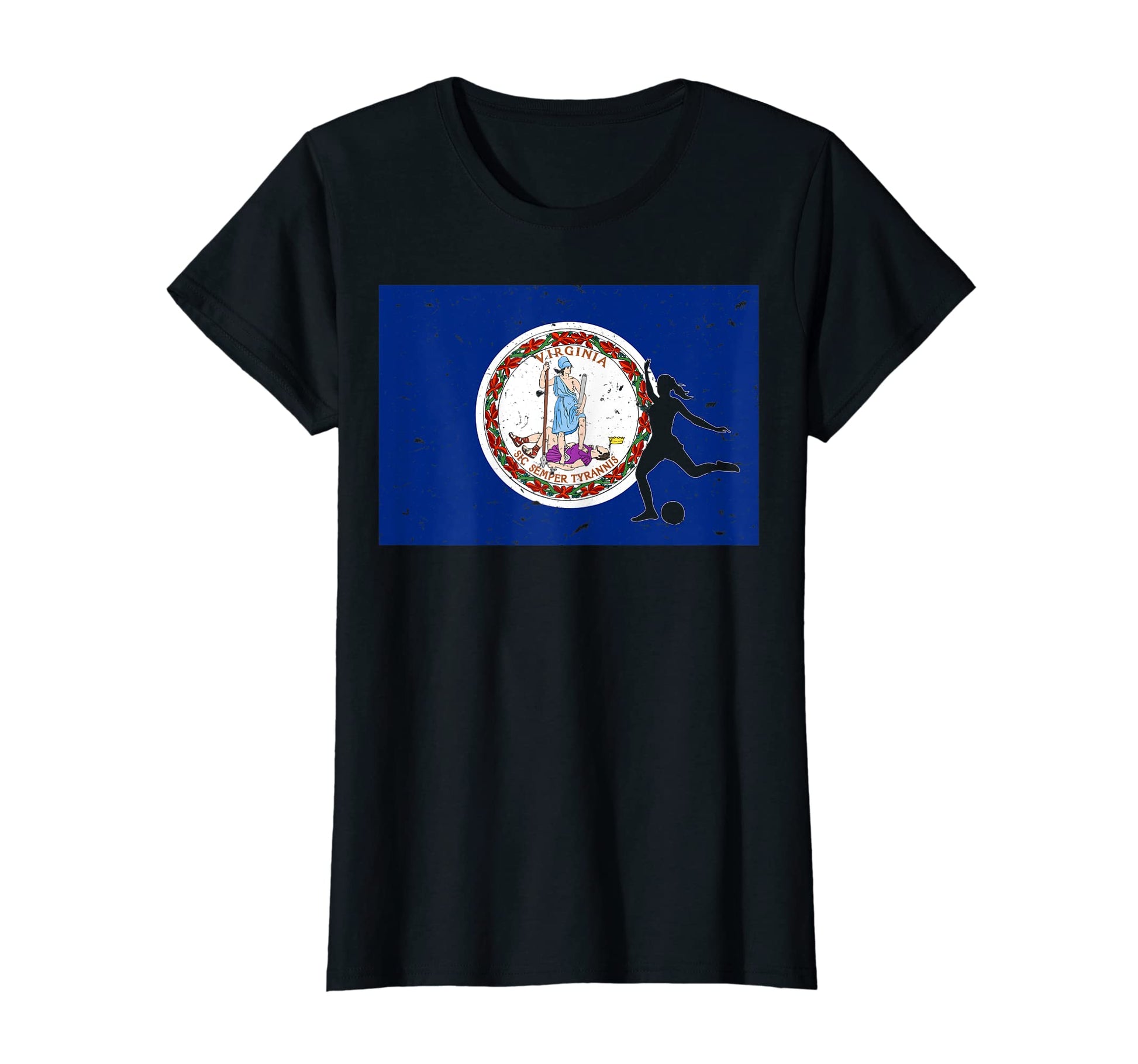 Soccer Sports Soccer Player Virginia Flag T-Shirt - Graphic Print Unisex - T-Shirt, Sweatshirt, Hoodie