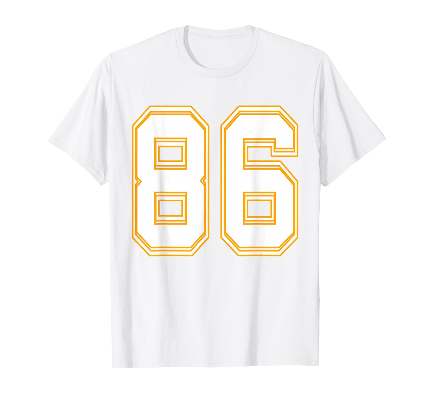 Number 86 Red Yellow White Football T-Shirt - Unique Graphic for Adults - T-Shirt, Sweatshirt, Hoodie