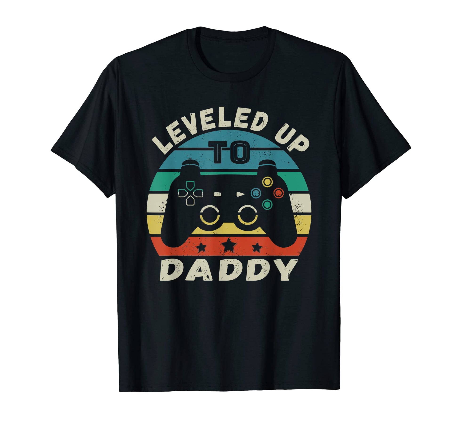 Mens Leveled Up To Daddy Gamer Dad T-Shirt - Novelty Apparel Men Women - T-Shirt, Sweatshirt, Hoodie