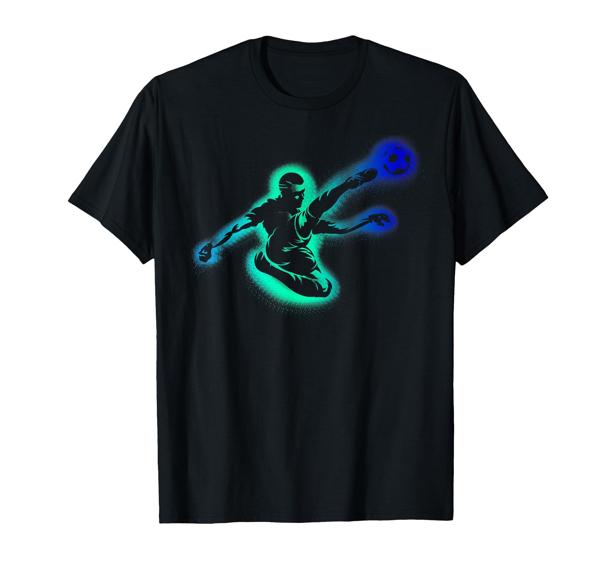 Colorful Soccer Bicycle Kick Splash T-Shirt - Unique Graphic for Adults - T-Shirt, Sweatshirt, Hoodie