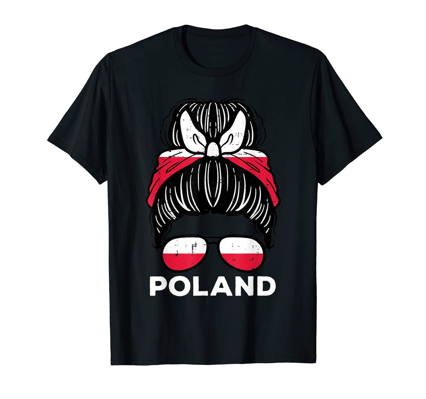 Poland Flag Polish Hairbun Football T-Shirt - Novelty Apparel Unisex - T-Shirt, Sweatshirt, Hoodie