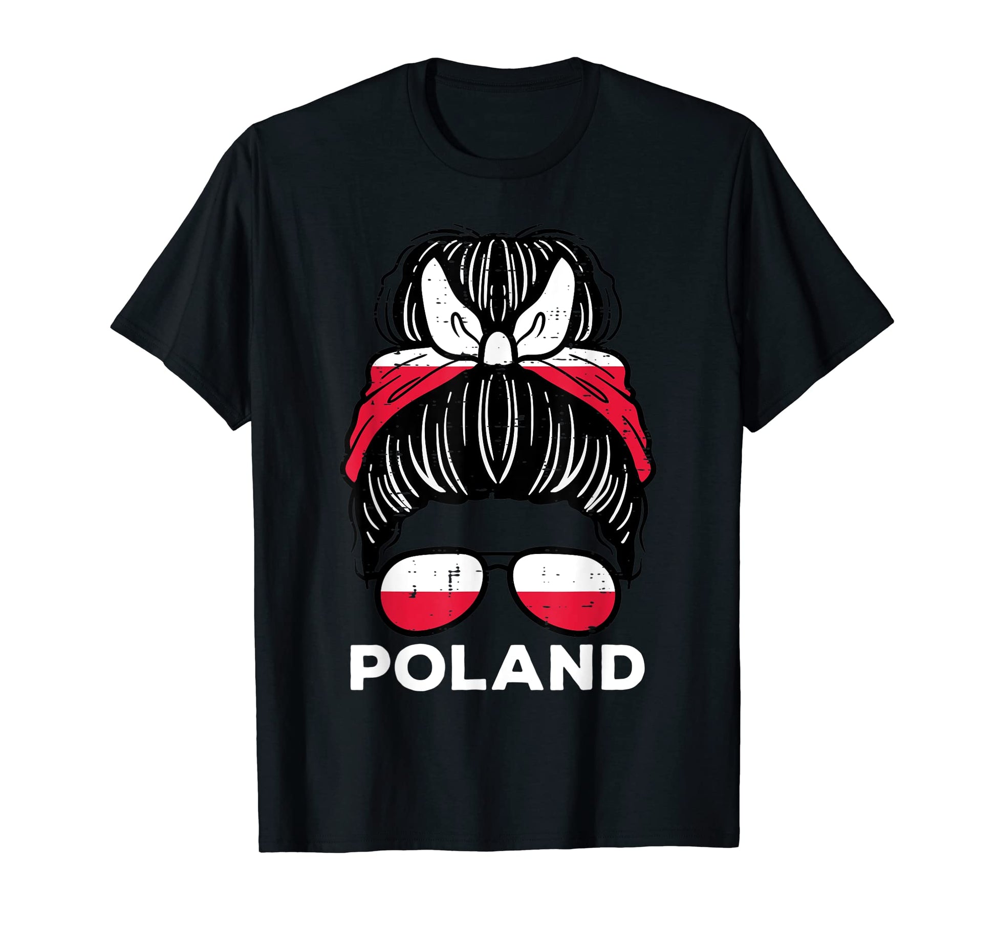 Poland Flag Polish Hairbun Football T-Shirt - Novelty Apparel Unisex - T-Shirt, Sweatshirt, Hoodie