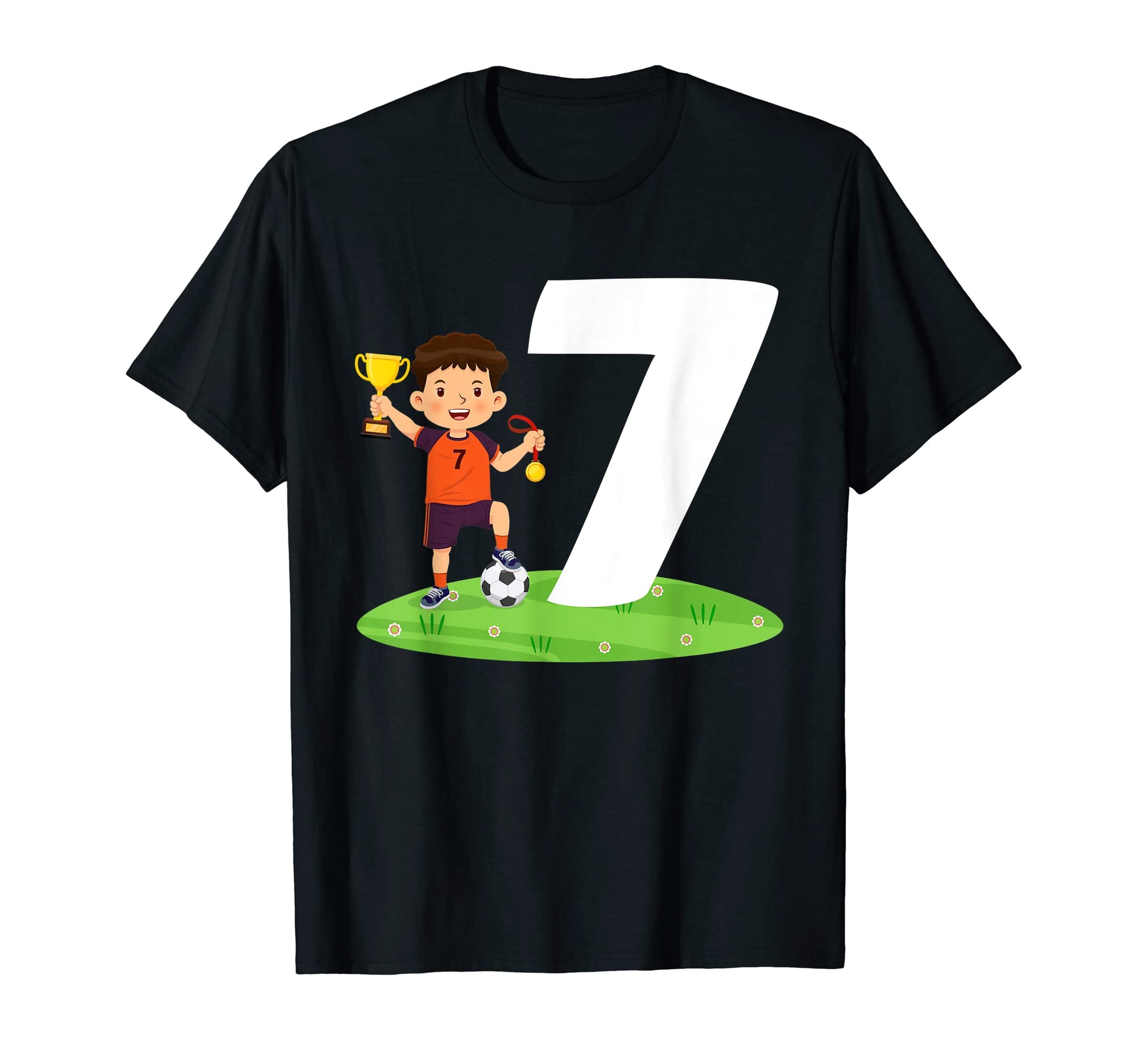 7Th Birthday Soccer 7 Years Old Soccer T-Shirt - Trendy Graphic for Adults - T-Shirt, Sweatshirt, Hoodie