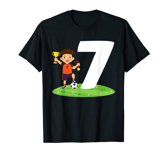 7Th Birthday Soccer 7 Years Old Soccer T-Shirt - Trendy Graphic for Adults - T-Shirt, Sweatshirt, Hoodie