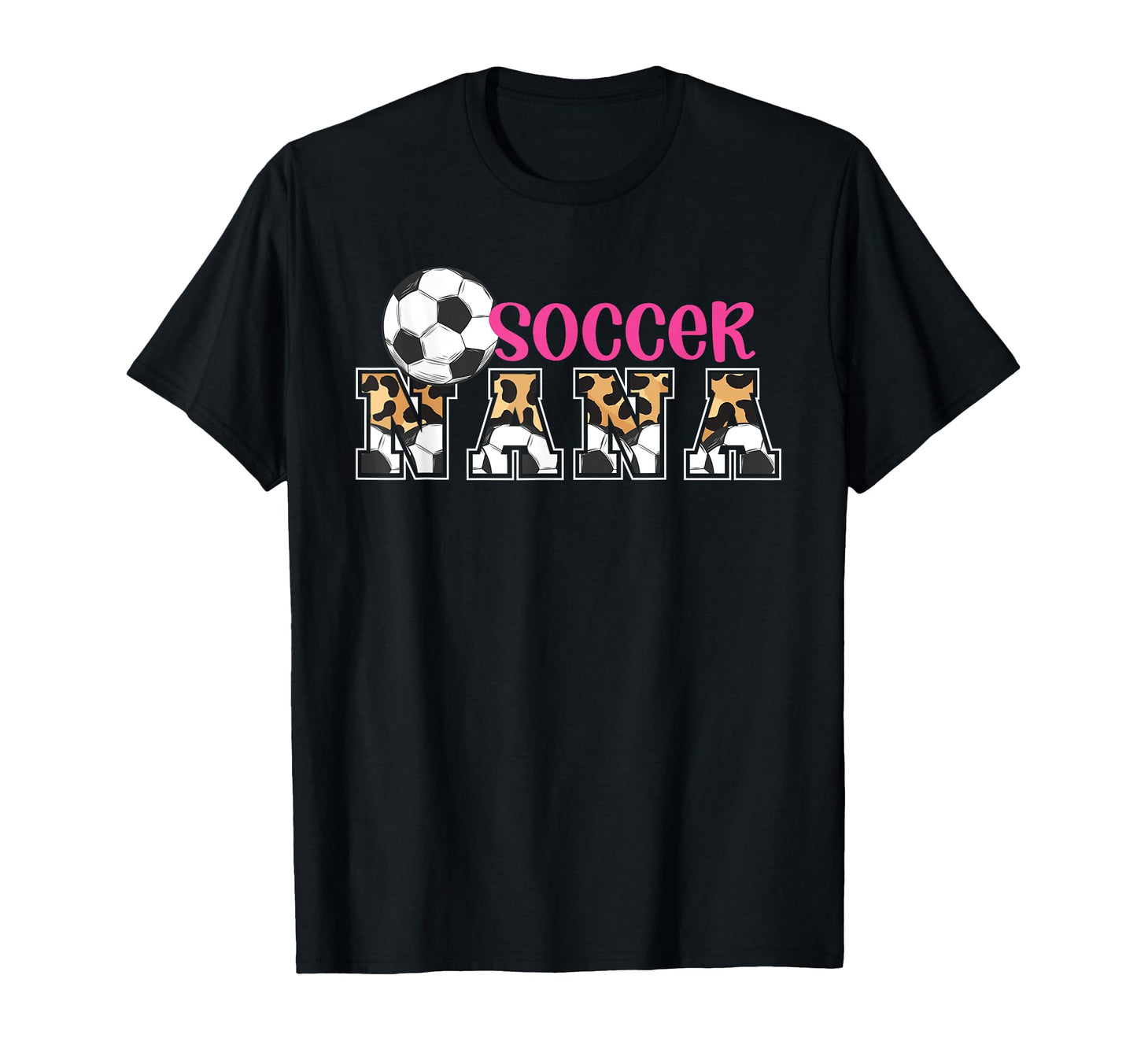 Soccer Nana Leopard Grandma Nana T-Shirt - Novelty Apparel for Adults - T-Shirt, Sweatshirt, Hoodie