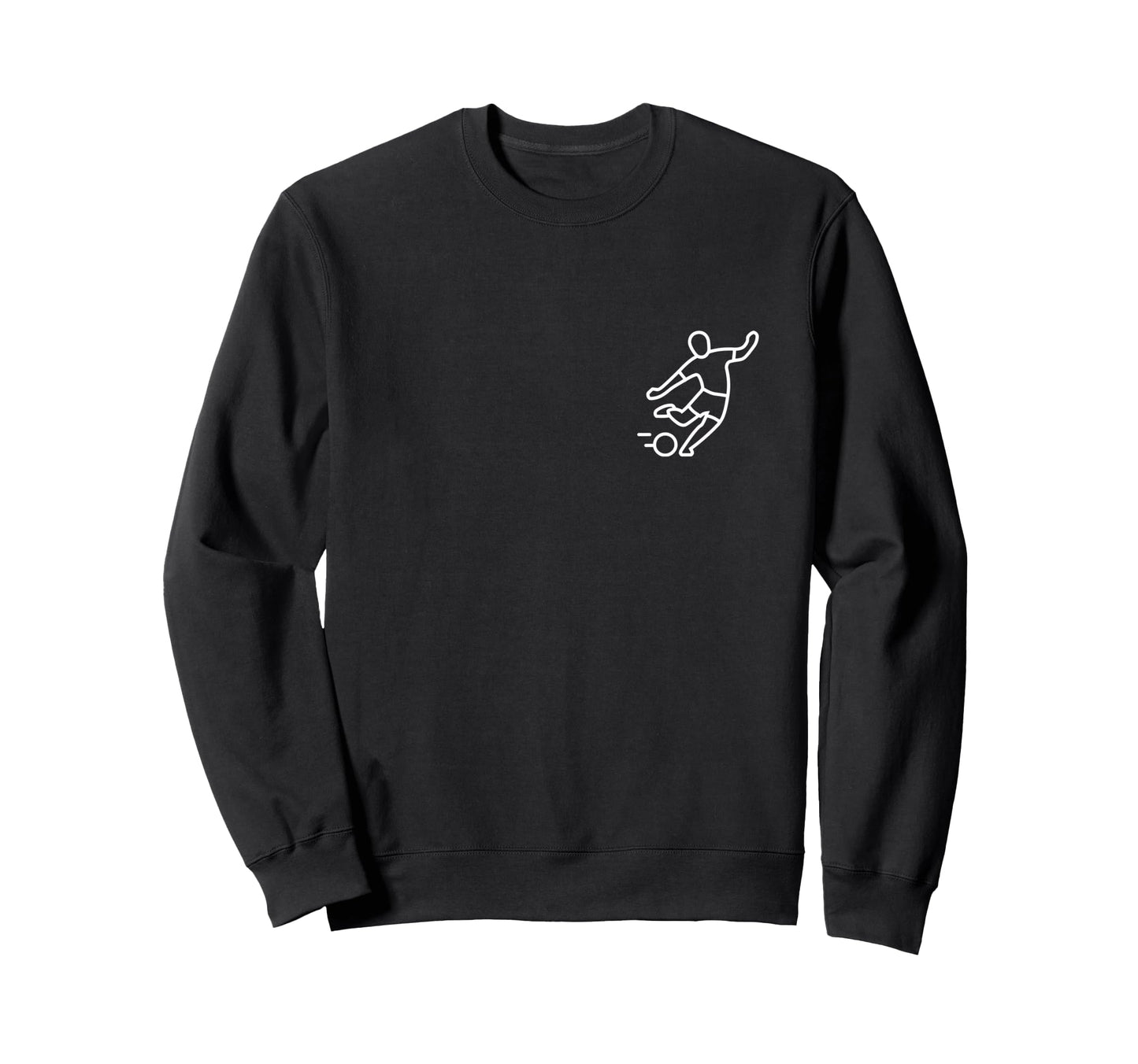 Minimalist Soccer Player Pocket Sweatshirt - Unique Graphic for Adults - T-Shirt, Sweatshirt, Hoodie