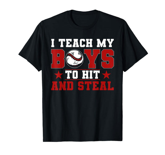 Baseball Mom Dad I Teach My To Hit And T-Shirt - Graphic Print Men Women - T-Shirt, Sweatshirt, Hoodie