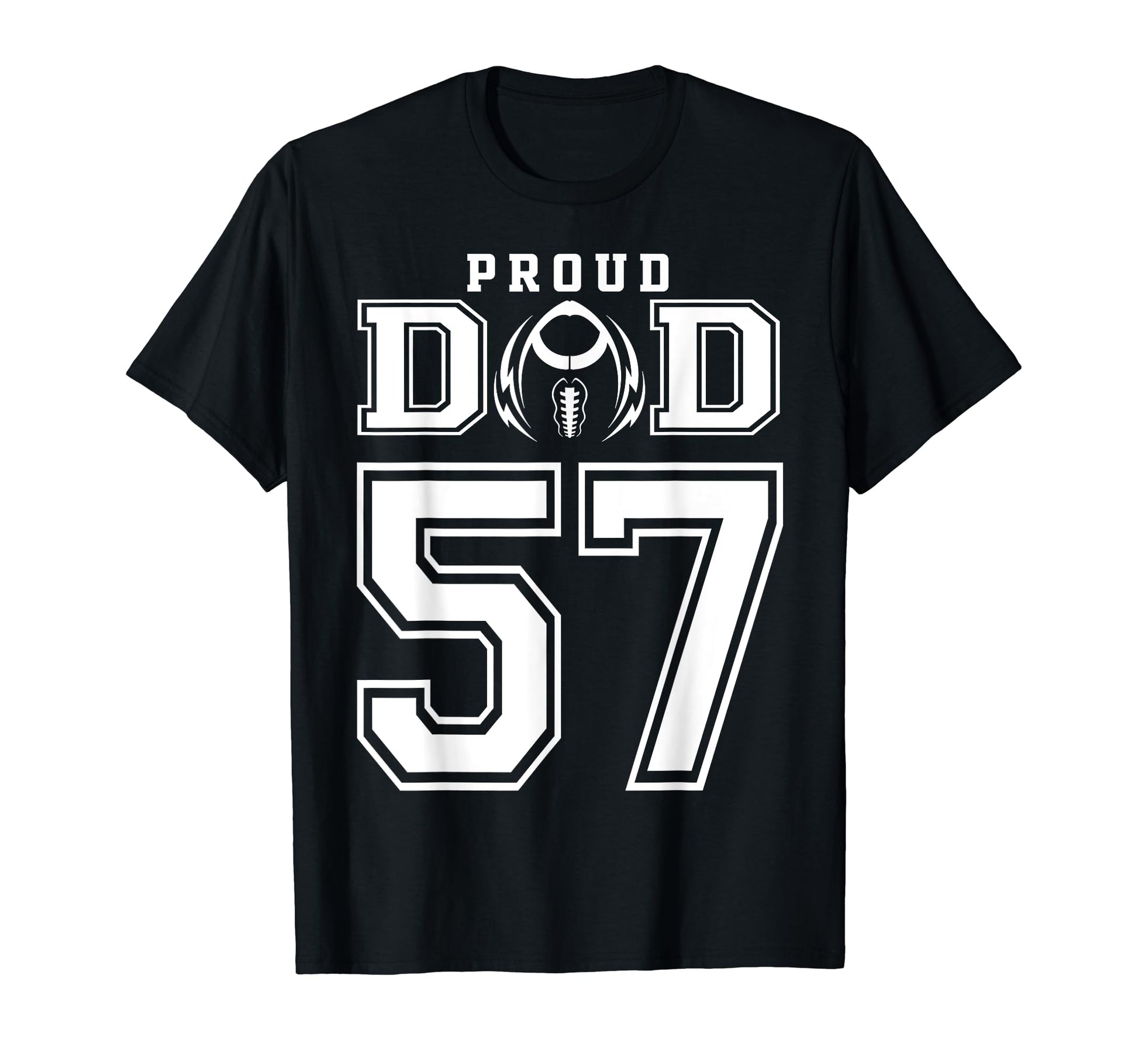 Custom Proud Football Dad Number 57 T-Shirt - Custom Art Print Men Women - T-Shirt, Sweatshirt, Hoodie
