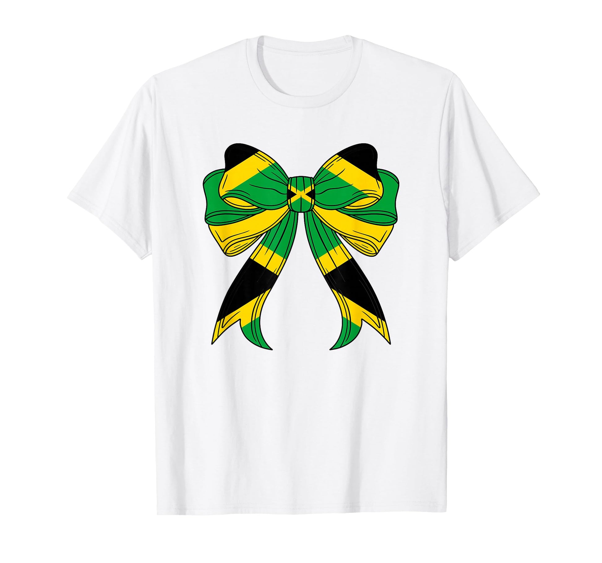 Jamaica Flag Coquette Bow Jamaican T-Shirt - Minimalist Print Men Women - T-Shirt, Sweatshirt, Hoodie