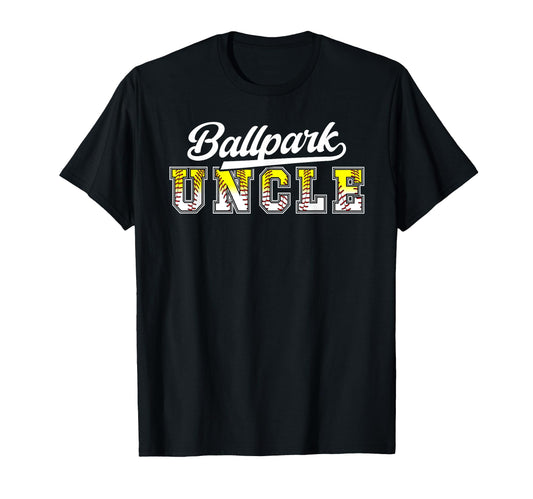 Ballpark Uncle Baseball Softball Uncle T-Shirt - Graphic Print for Adults - T-Shirt, Sweatshirt, Hoodie