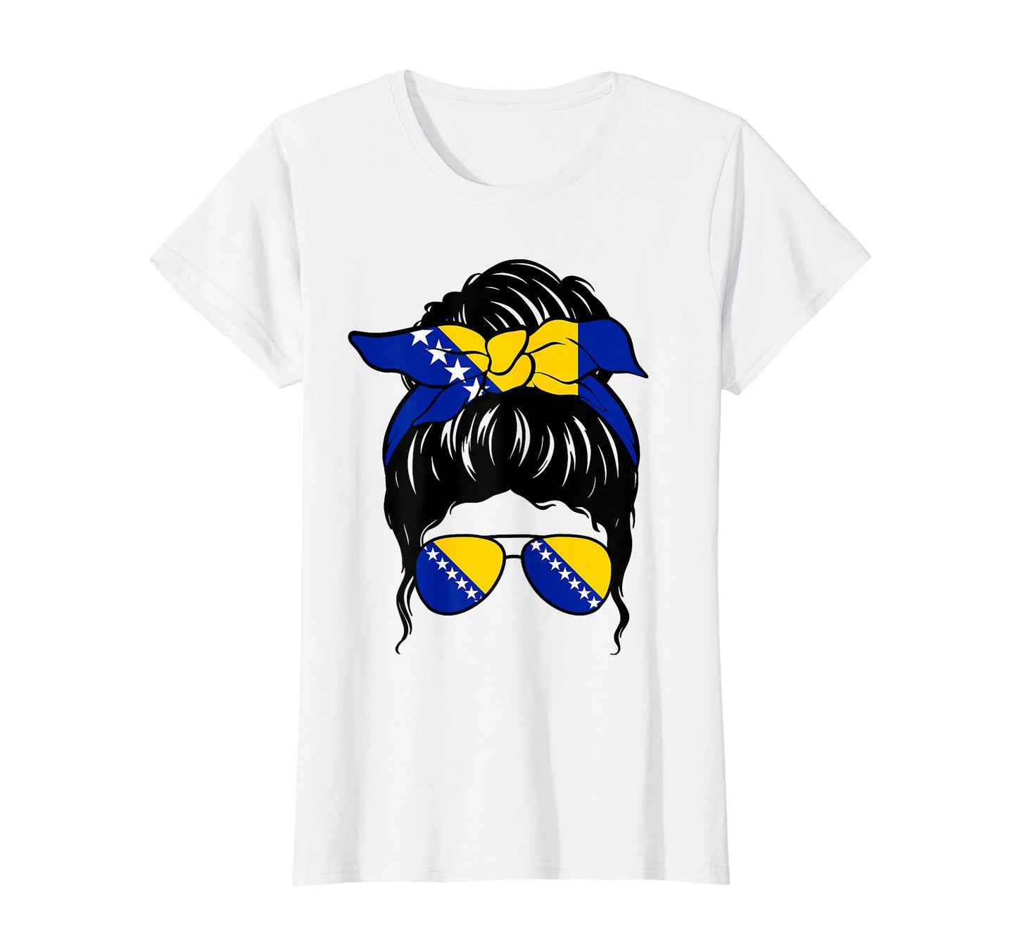 Bosnian Bosnia And Herzegovina Flag T-Shirt - Custom Art Print for Adults - T-Shirt, Sweatshirt, Hoodie